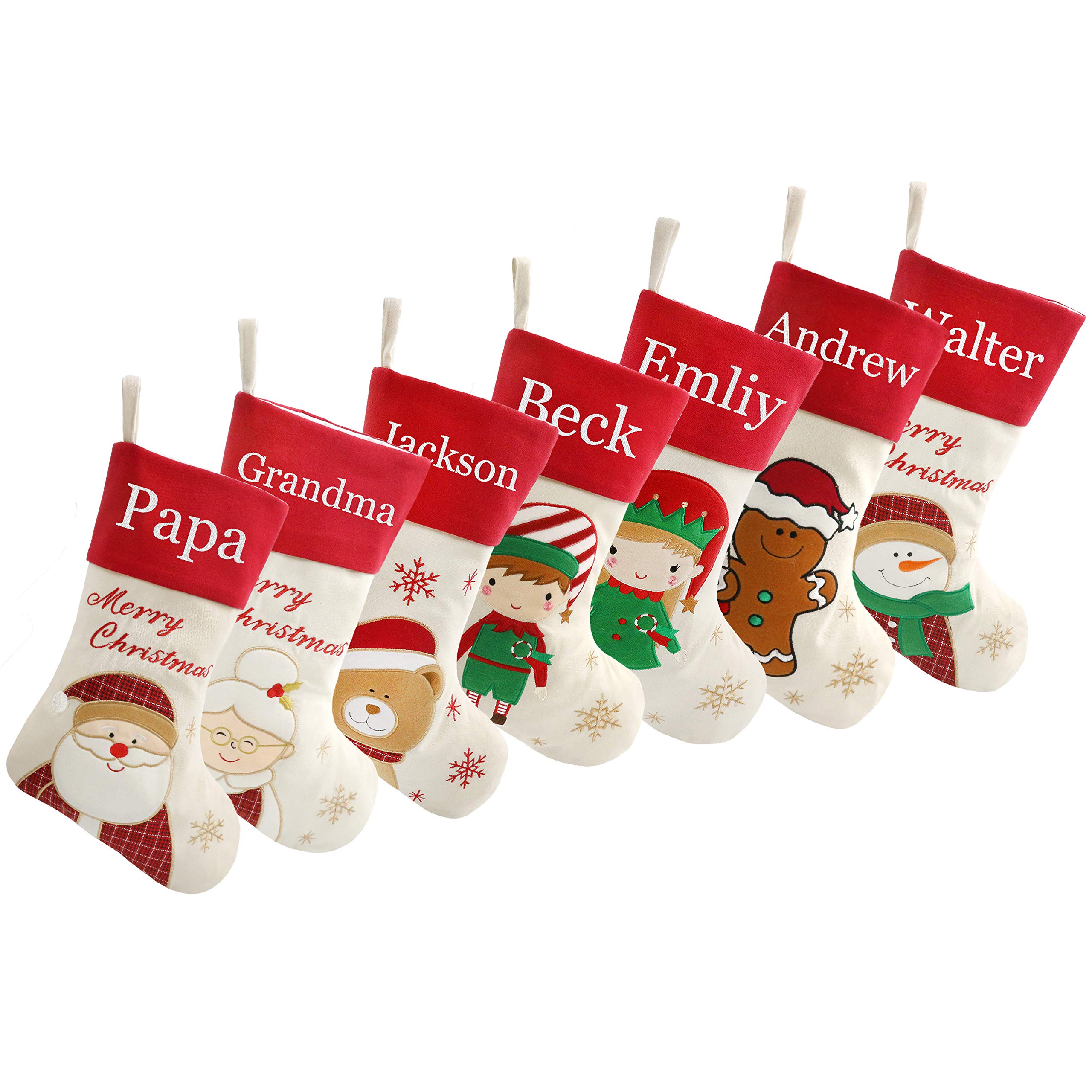 Personalized Christmas Stockings 18 Inch - Custom Embroidered Fireplace Hanging Stockings for Family Holiday Decorations - Perfect Christmas Gift for Home Decor (Style 29) - Ideal for Fireplace Mantel, Christmas Tree Decor & Festive Home Styling