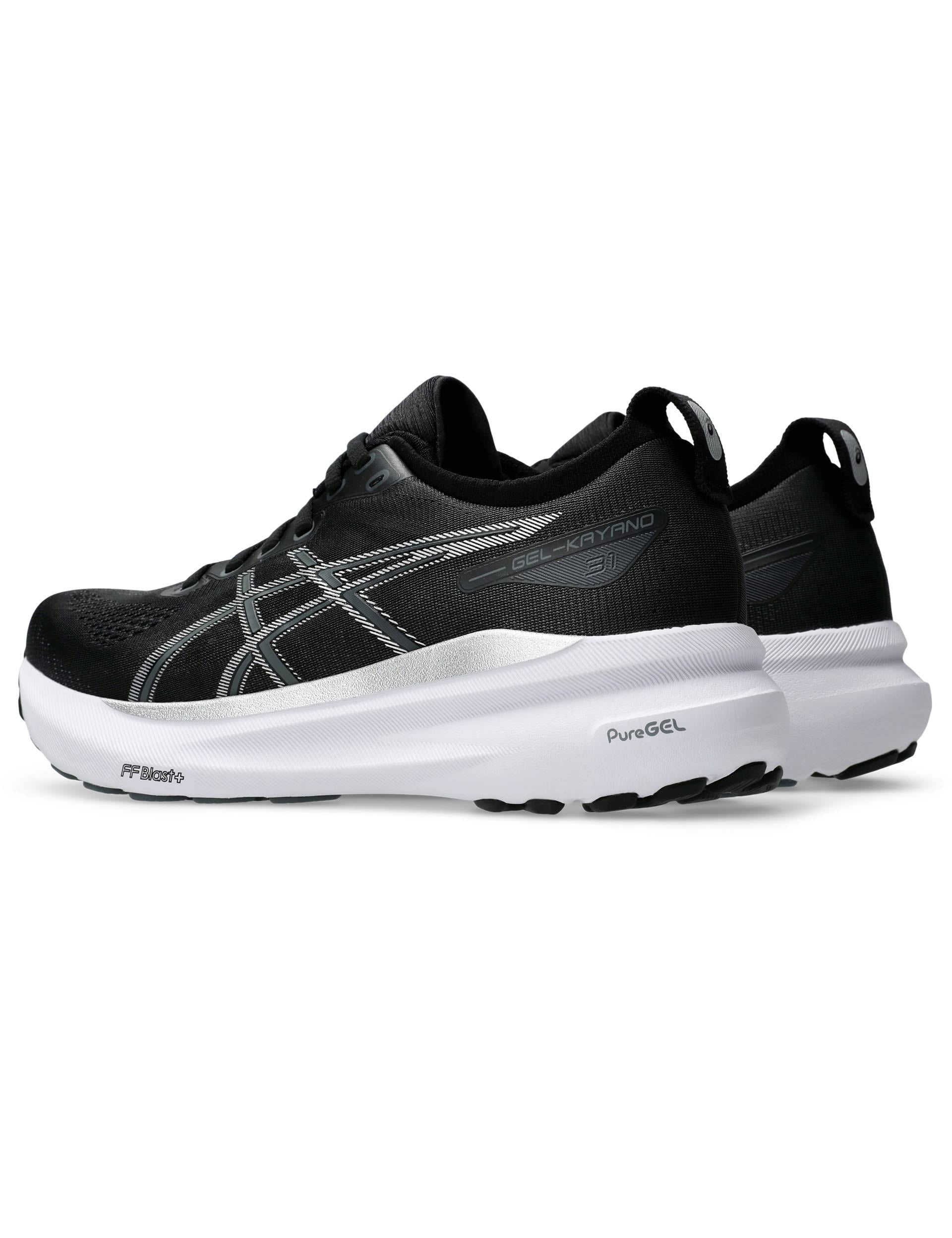 ASICS Gel Kayano 31 Running Shoes for Men - Black/Pure Silver - Stability & Cushioning for Road Running, Jogging, and Daily Workouts