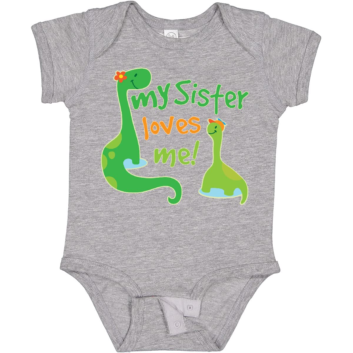 Inktastic My Sister Loves Me Baby Boy Bodysuit - Cute Sibling Outfit for Newborns & Infants - Perfect for Family Photos, Birthdays & Matching Sibling Looks