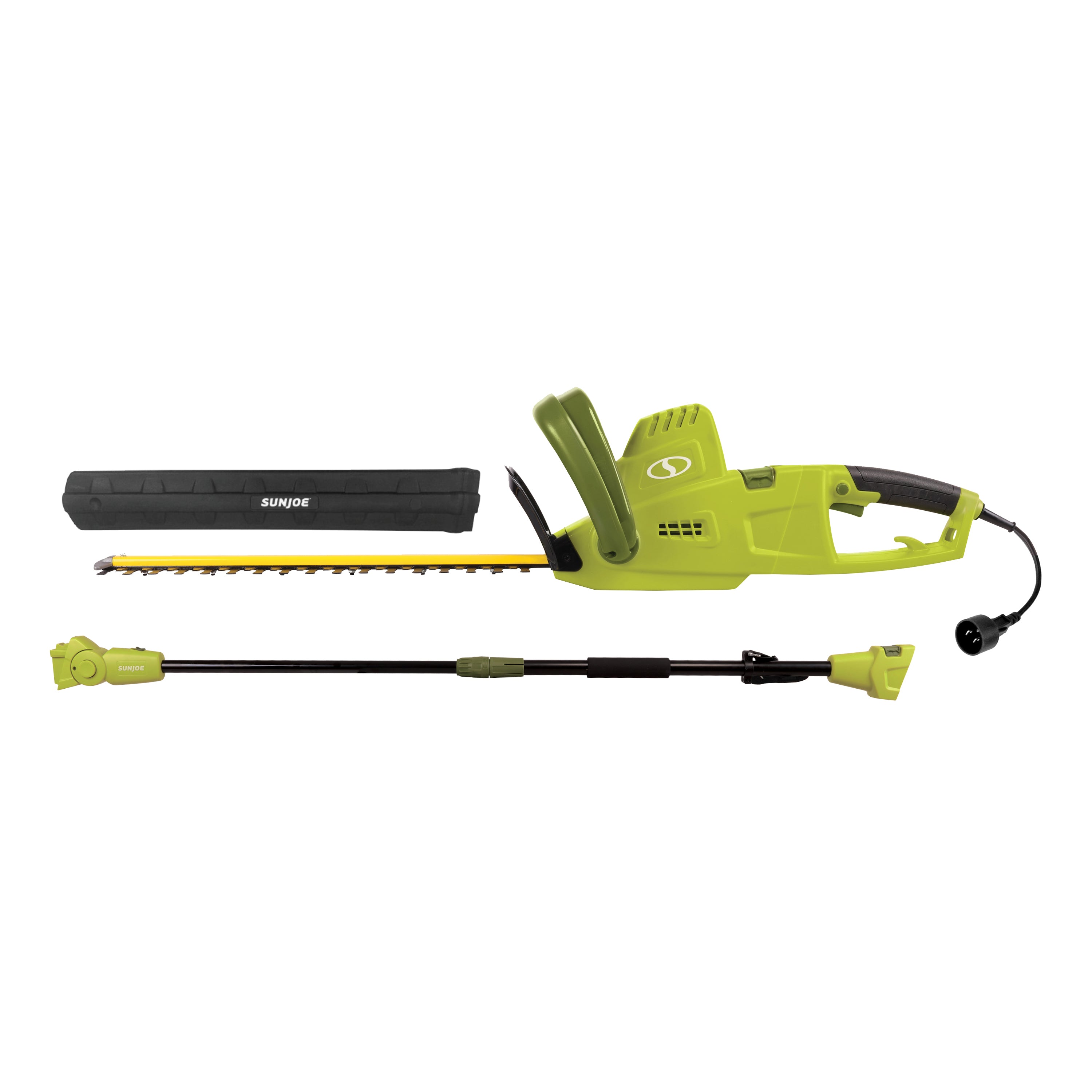 Sun Joe SJH904E 4.5 Amp Electric Pole Hedge Trimmer with Telescoping Handle & Multi-Angle Adjustment - 19 Inch Cutting Blade for Tree Shrubs & Garden Landscaping