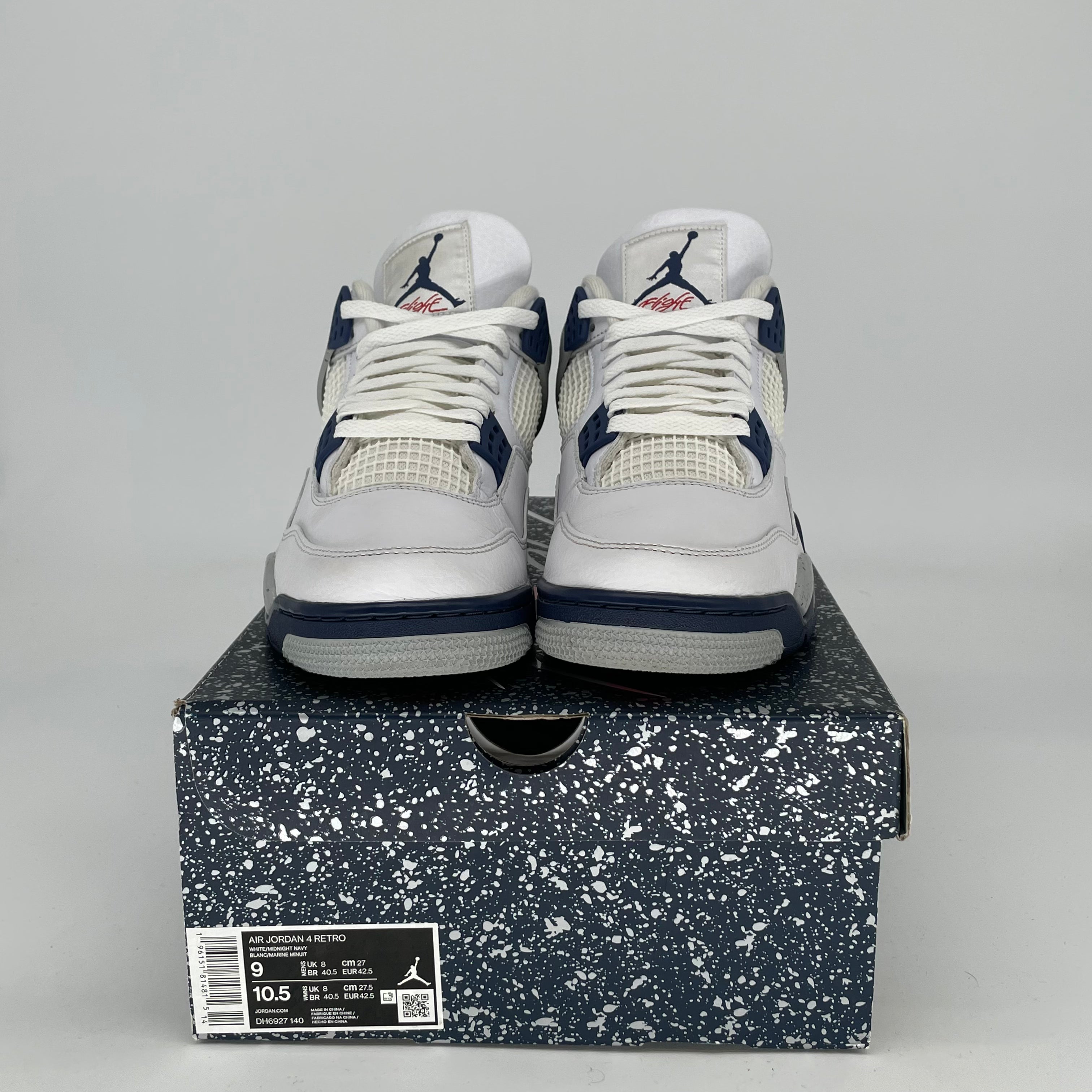 Original Air Jordan 4 Retro 'Midnight Navy' Men's Basketball Shoes - Size 9 & 10.5W (DH6927-140) | Authentic Nike Sneakers for Running, Gym & Streetwear Fashion