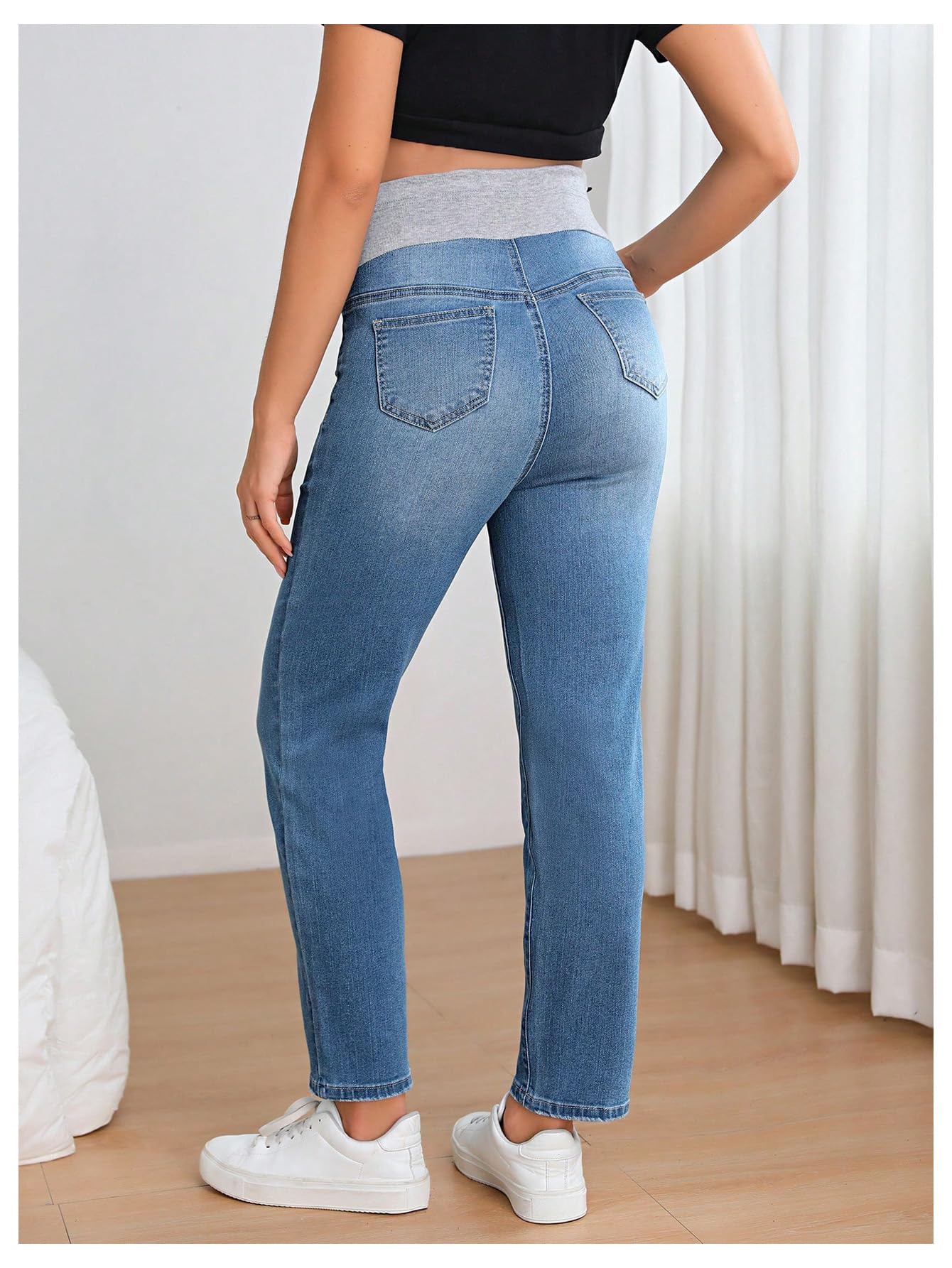Best Maternity Jeans for Women - High Waisted Over Belly Pregnancy Denim Pants - Comfortable Stretch Jeans for Expecting Moms - Perfect for Work, Casual Wear & Everyday Comfort