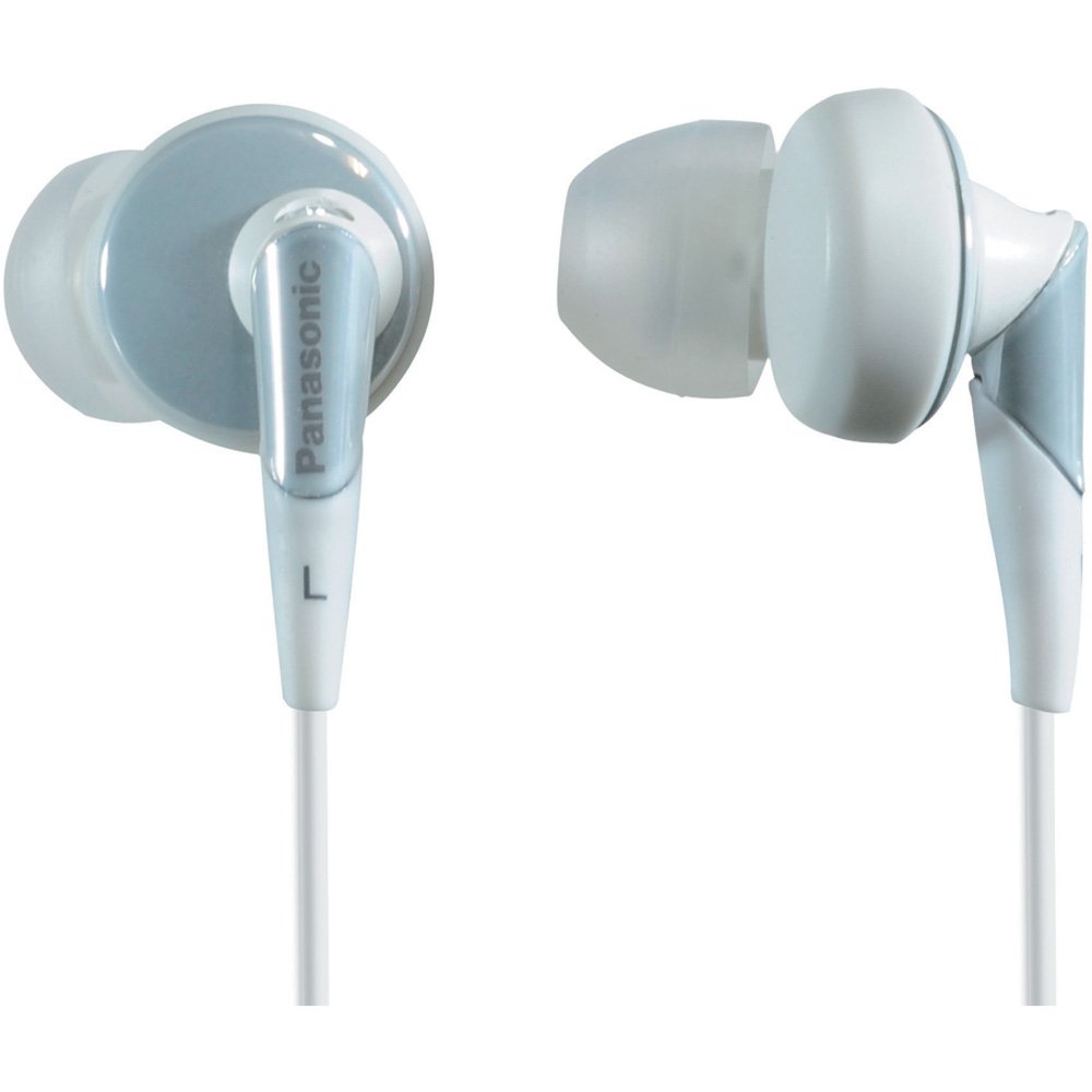Panasonic RPHJE450W In-Ear Headphones with Microphone - Noise Isolating, Lightweight & Comfortable for Running, Gym, Travel & Commuting