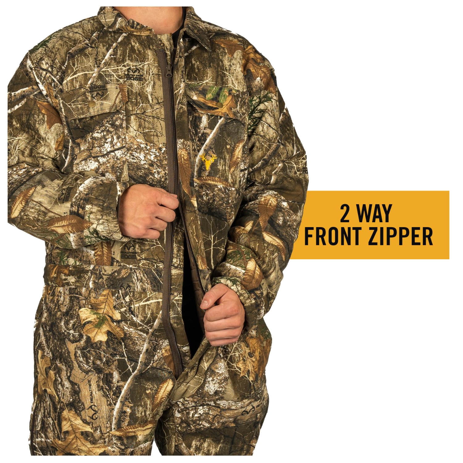 Men's Insulated Camo Hunting Coveralls - Waterproof Cold Weather One-Piece Jumpsuit for Outdoor Hunting & Winter Work | Perfect for Deer Hunting, Ice Fishing & Snow Removal