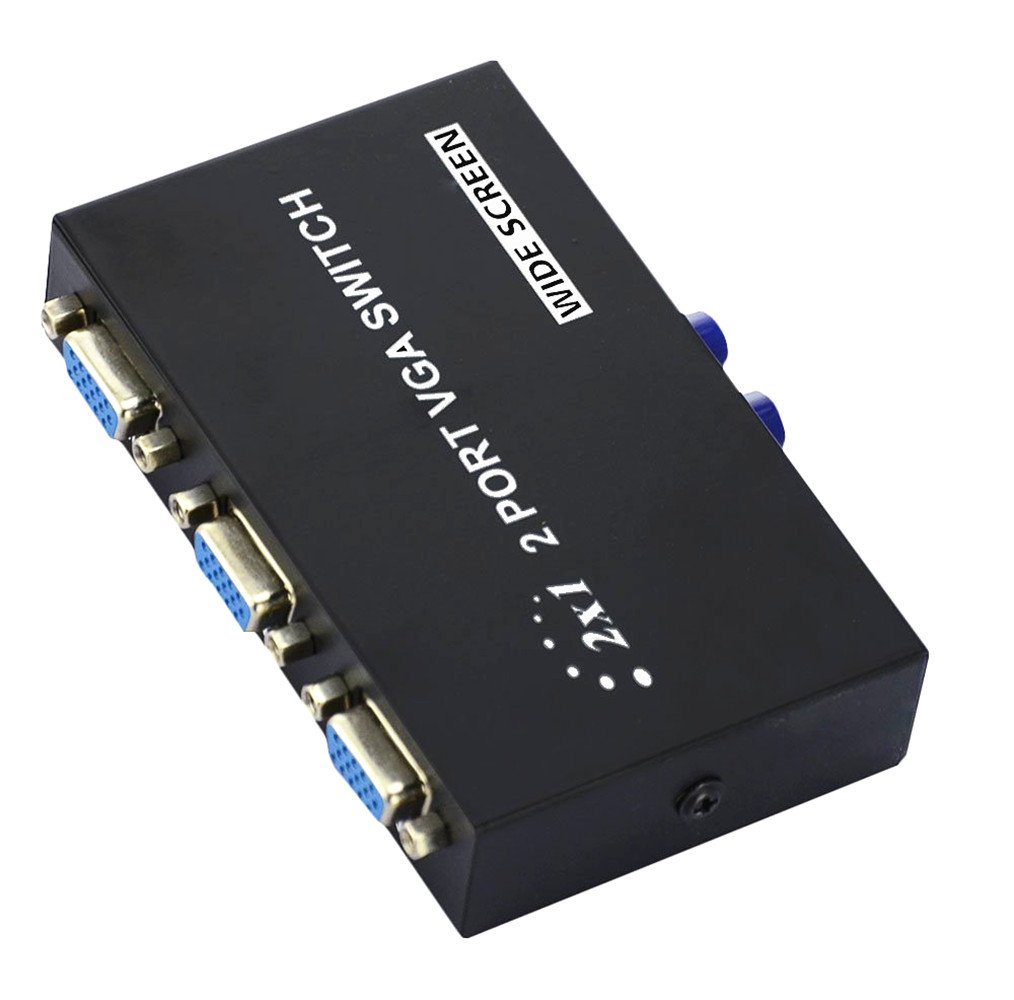 2-Port VGA Switch Box for PC TV Monitor - Dual Input, Single Output for Home Office