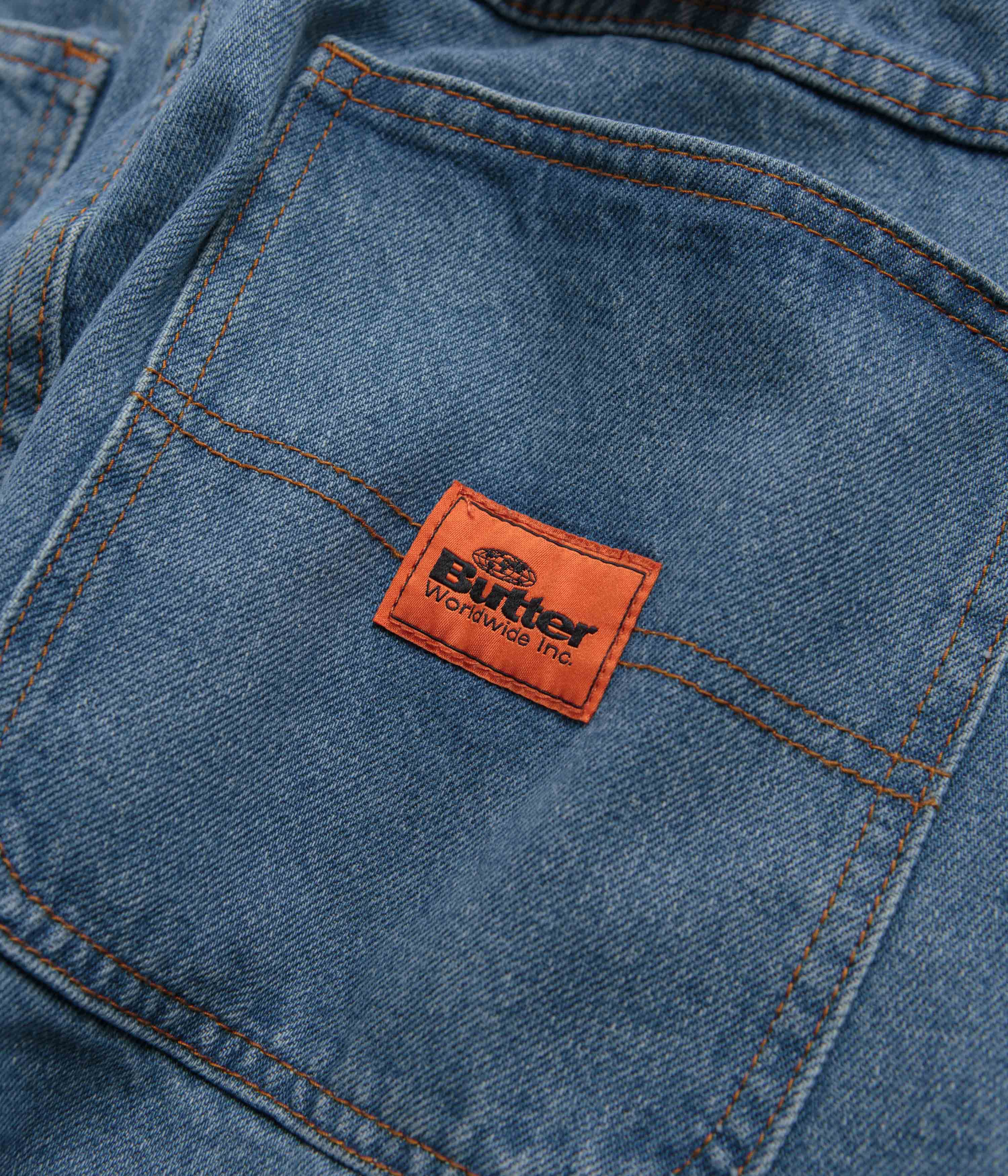 Butter Goods Santosuosso Washed Indigo Denim Pants for Men - Vintage Style Straight Leg Jeans for Casual Wear and Street Fashion