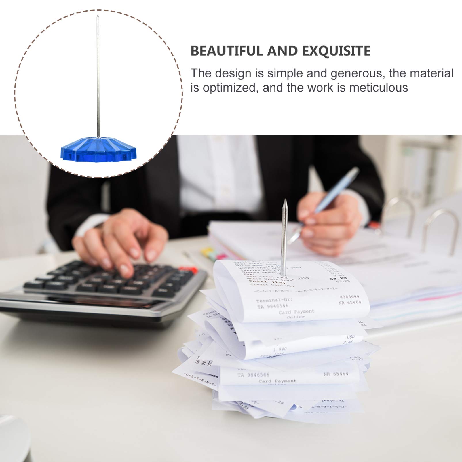 2pcs Stainless Steel Restaurant Receipt Holder - Bill Fork Check Spindle Note Spike for Desk Organization | Perfect for Cashiers, Waiters & Office Use