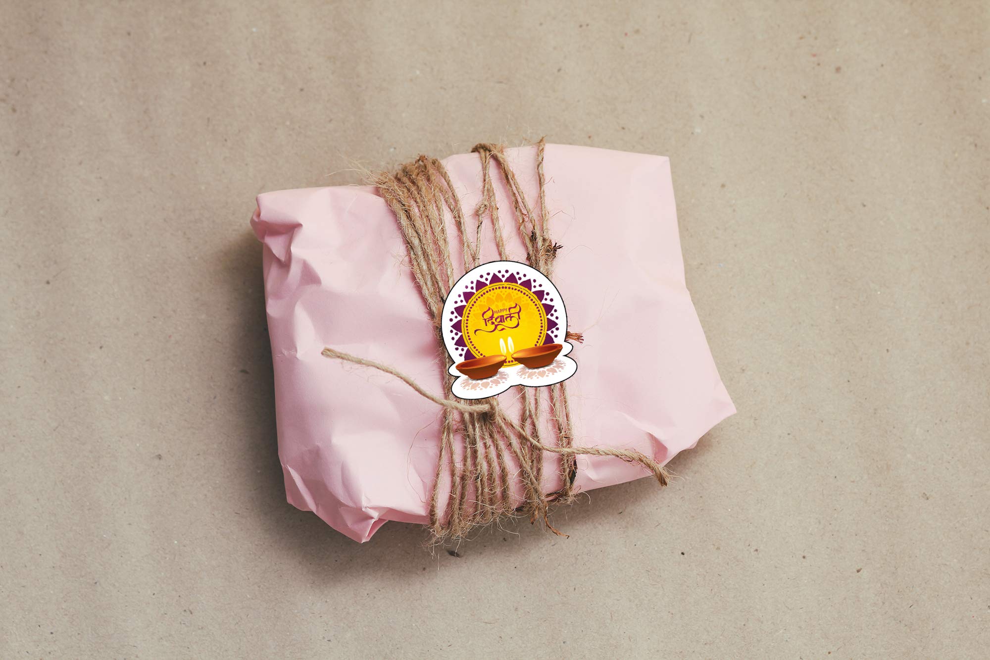 Happy Diwali Self-Adhesive Gift Wrap Stickers - 15pcs Festive Shape Labels for Crafts, Packages & Greeting Cards | Perfect for Diwali Decorations, Party Favors & Gift Sealing