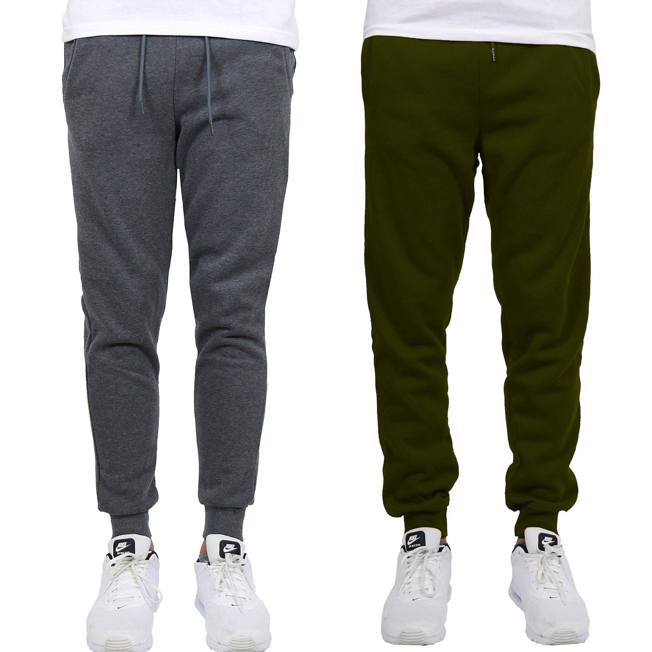 Harvic Men's Fleece Jogger Sweatpants 2-Pack - Soft & Comfortable Athletic Pants for Running, Gym & Lounge Wear - Galaxy Collection