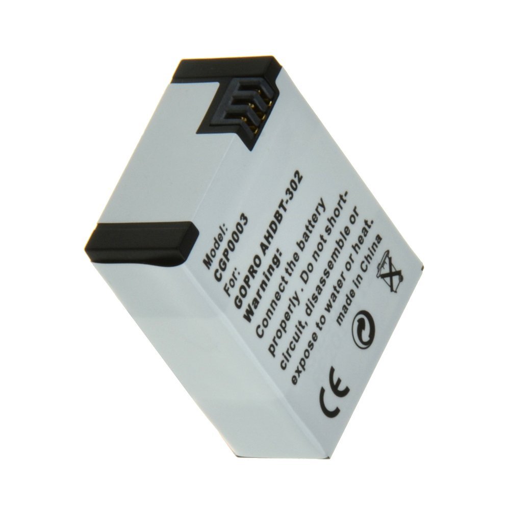 GoPro Hero 3+ Replacement Battery AHDBT-302 - High Capacity Digital Camera Battery for GoPro Hero 3/3+ (Grey, CGP0003) - Perfect for Travel, Vlogging & Outdoor Adventures