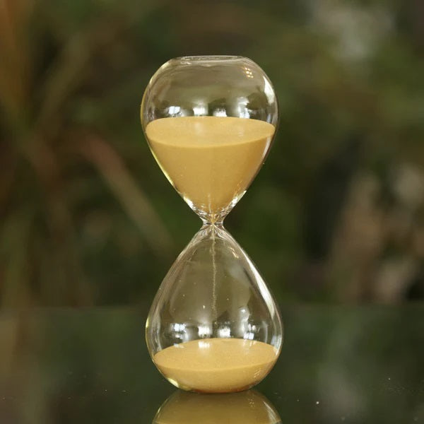 30 Minute Modern Glass Timer - Tall, Elegant Kitchen Timer for Cooking, Baking, and Productivity (Black, White, Gold) | Perfect for Home, Office, and Classroom Use