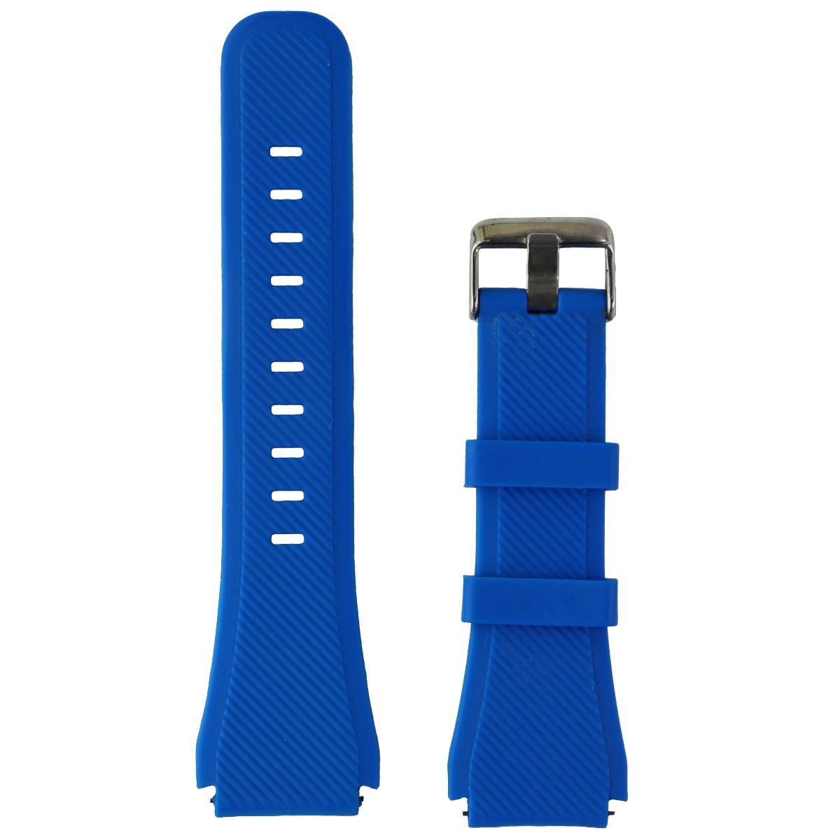 22mm Blue Silicone Adjusting Band with Clasp for Samsung Gear S3 Frontier Smartwatch - Durable & Comfortable Strap for Workouts, Running & Daily Wear