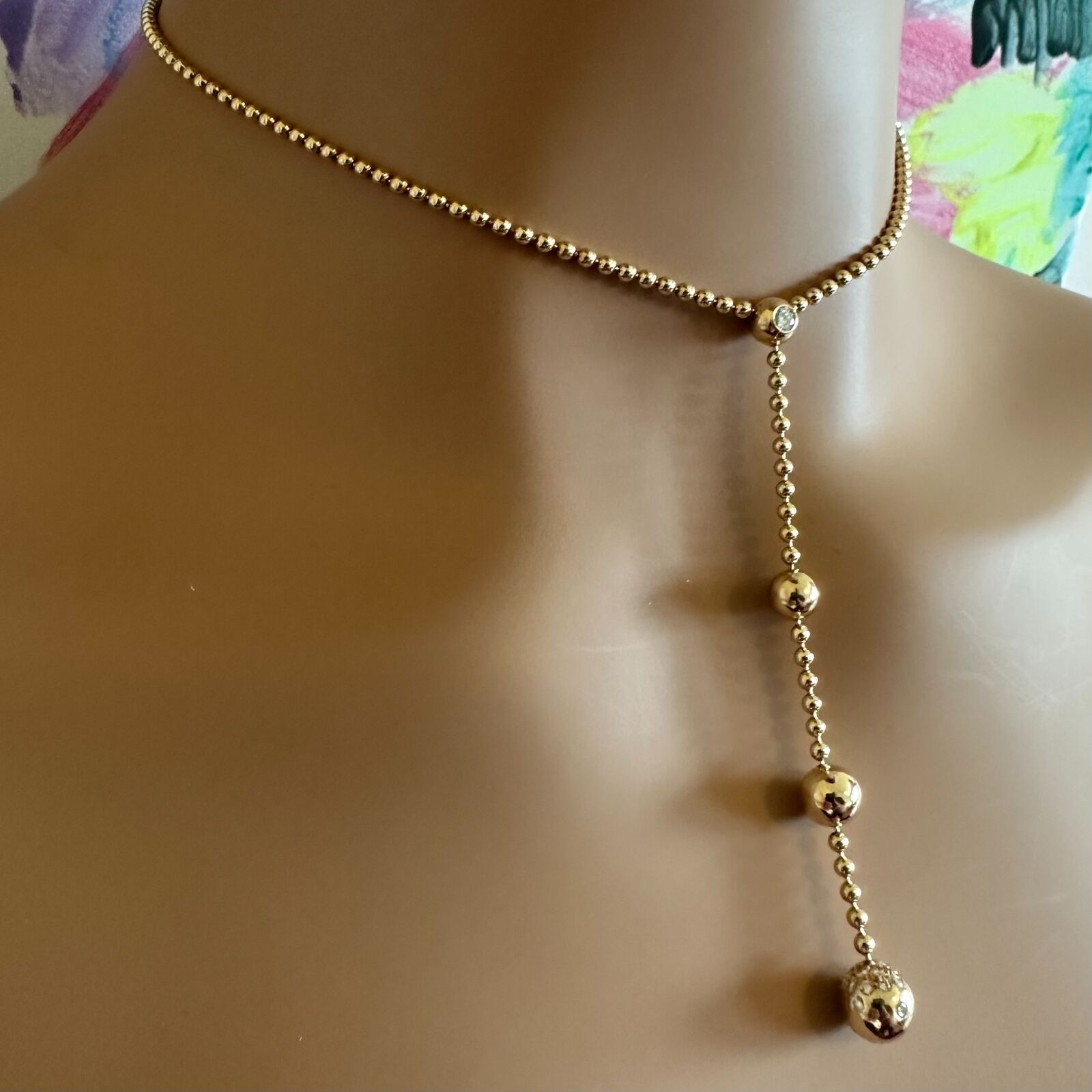 Authentic Cartier Draperie de Decollate 18K Yellow Gold Diamond Necklace for Women - Luxury Jewelry Gift for Anniversary, Wedding & Special Occasions