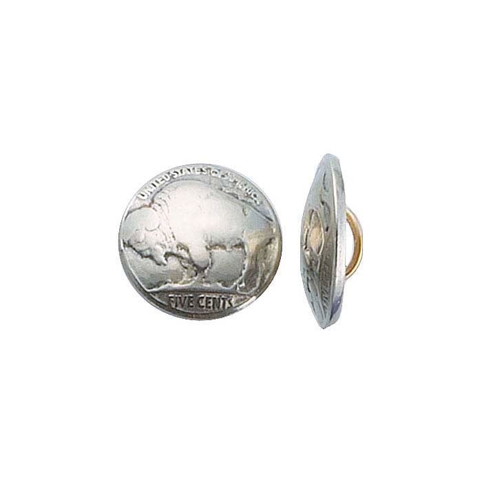 Wholesale Genuine Buffalo Nickel Buttons - Domed & Polished Silver Sewing Buttons with Loop Back for DIY Crafts, Coin Jewelry Making, and Vintage Clothing Restoration