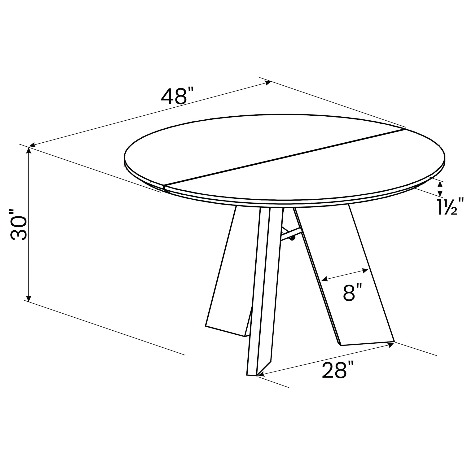 Stylish Cascais Round Dining Table - Modern Wooden Kitchen Table for 4-6 People | Perfect for Small Spaces, Breakfast Nooks & Cozy Family Meals