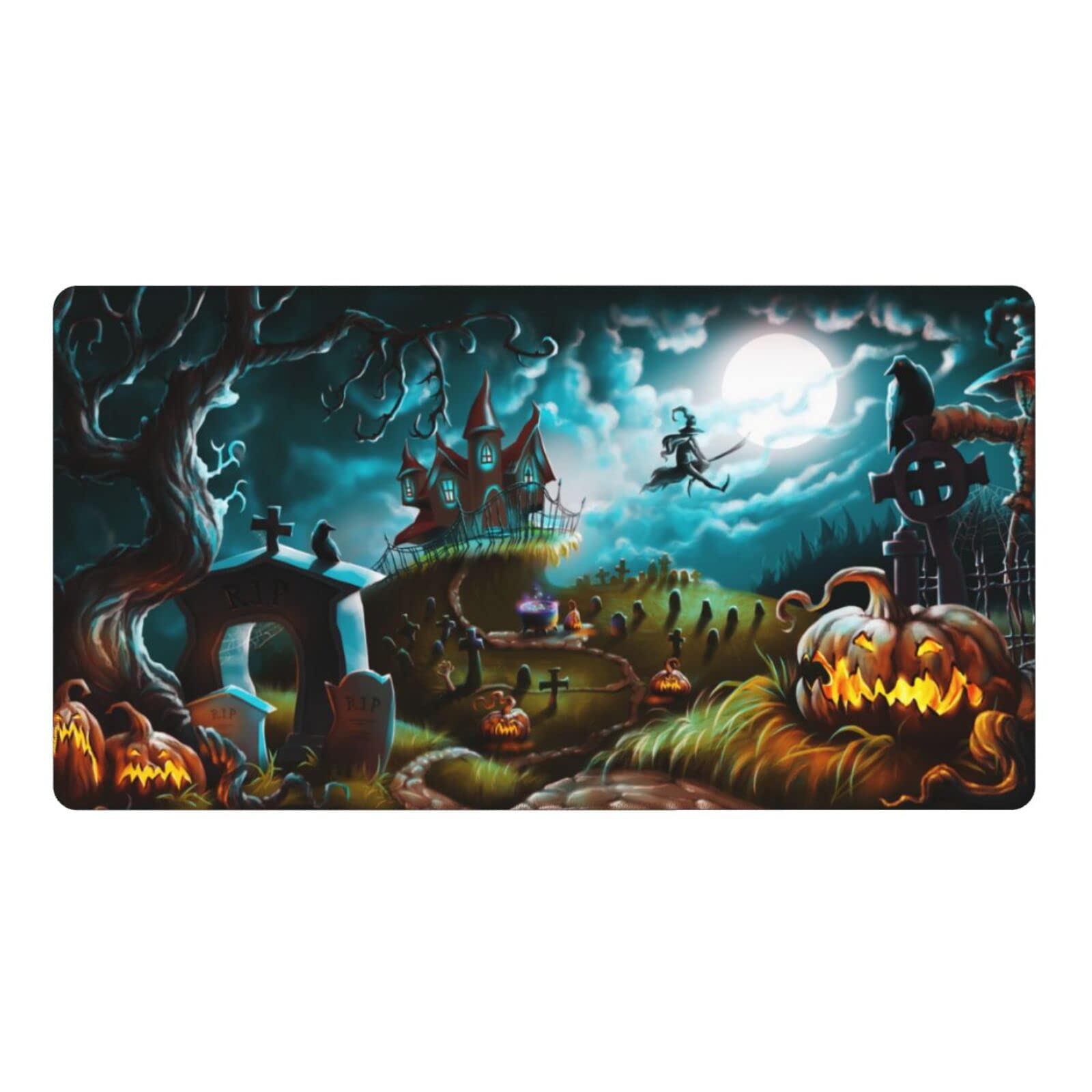 Halloween Castle Pumpkin Mouse Pad & Desk Mat - 16