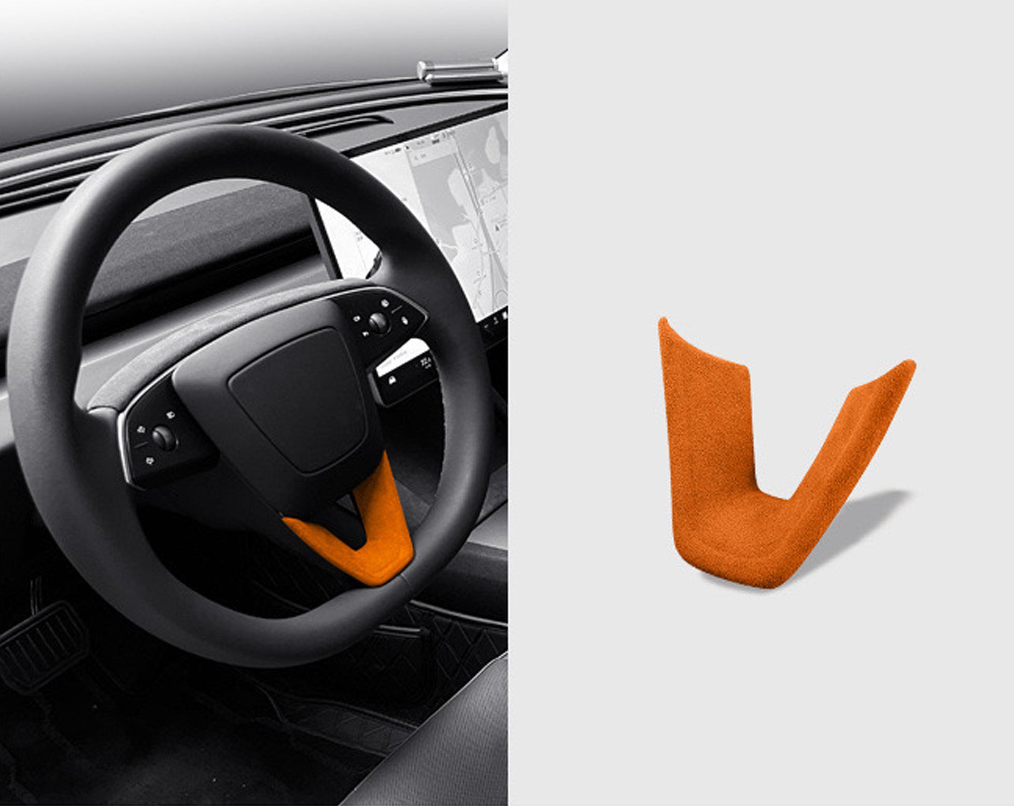 Tesla Alcantara Steering Wheel Lower Trim Cover for 2024+ Model 3 Highland | Premium Interior Upgrade | Perfect for Driving Comfort & Style Enhancement
