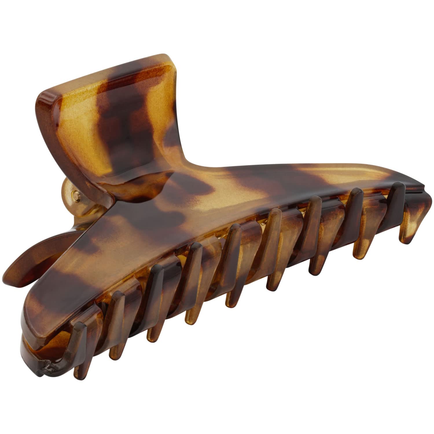 9cm Narrow Women's Hair Claw Clip - Strong Grip Jaw Clamp for Ponytails & Updos - Light Tortoiseshell Hair Accessories by Ebuni | Perfect for Workouts, Office & Everyday Styling