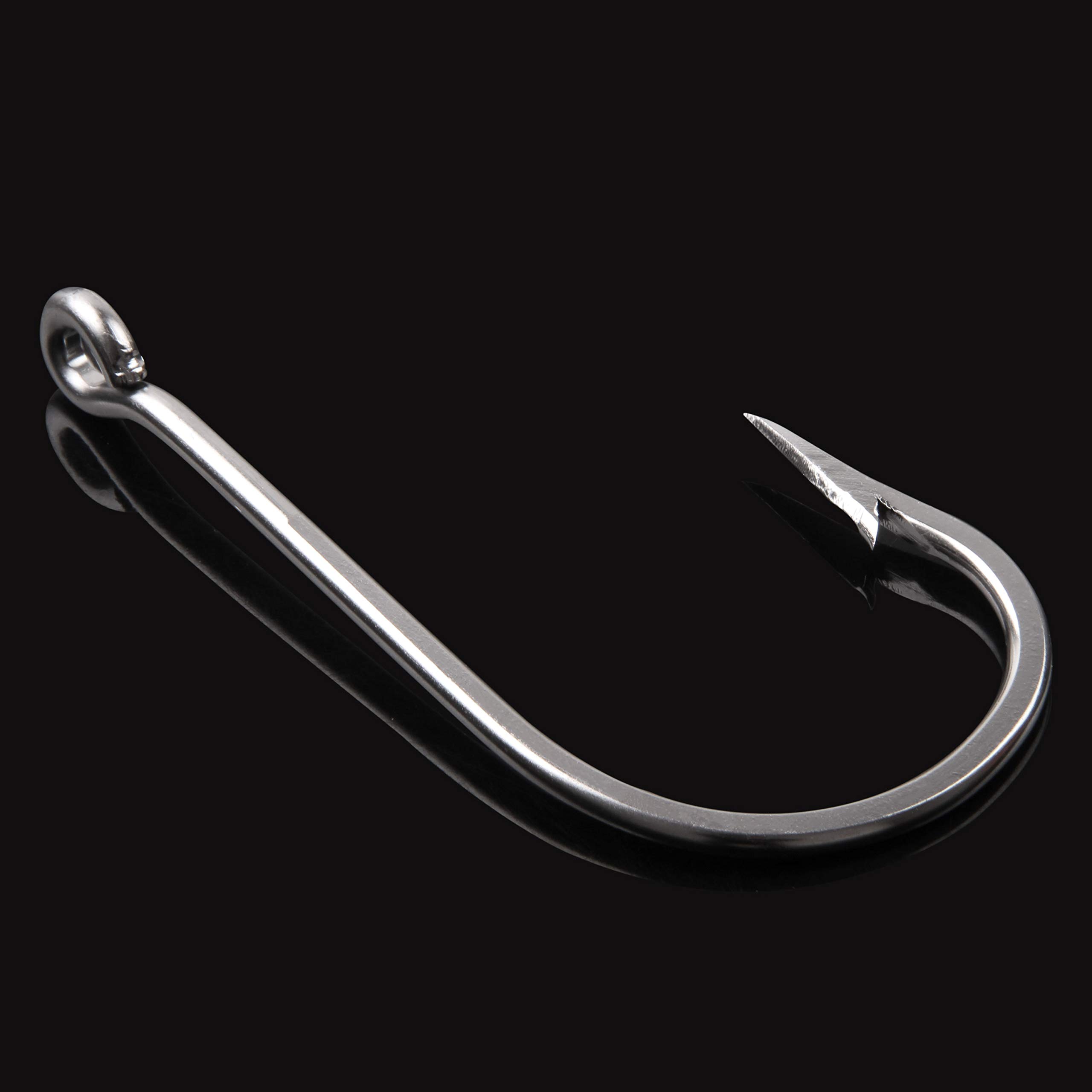 Extra Strong Stainless Steel Saltwater Giant Shark & Alligator Hooks - Big Game Fishing Hooks for Tuna, Catfish - Sharp & Durable for Deep Sea & Freshwater Fishing