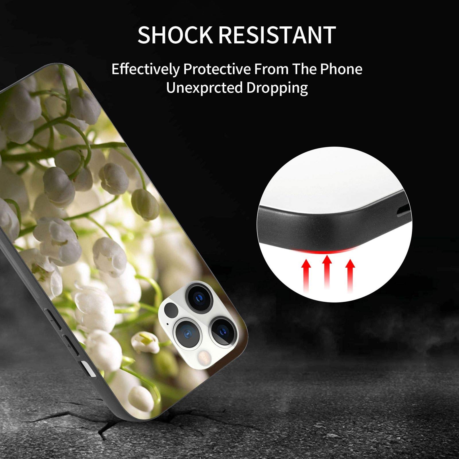 Lily of The Valley Flower iPhone 12 Pro Case - Shock Absorbent TPU Protective Phone Cover for Women - Perfect for Everyday Use, Work & Travel