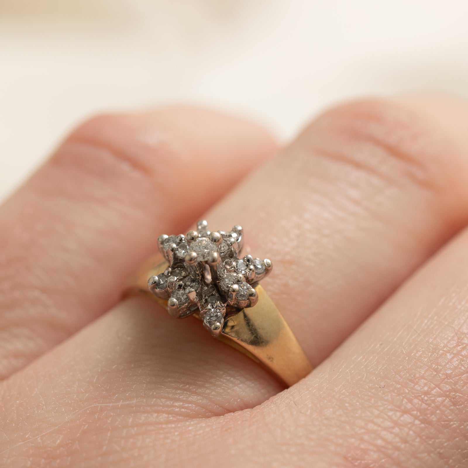 0.15ctw Petal Diamond Ring for Women - Size 6.5 | Elegant Floral Engagement & Wedding Band | Perfect for Proposals, Anniversaries & Special Occasions