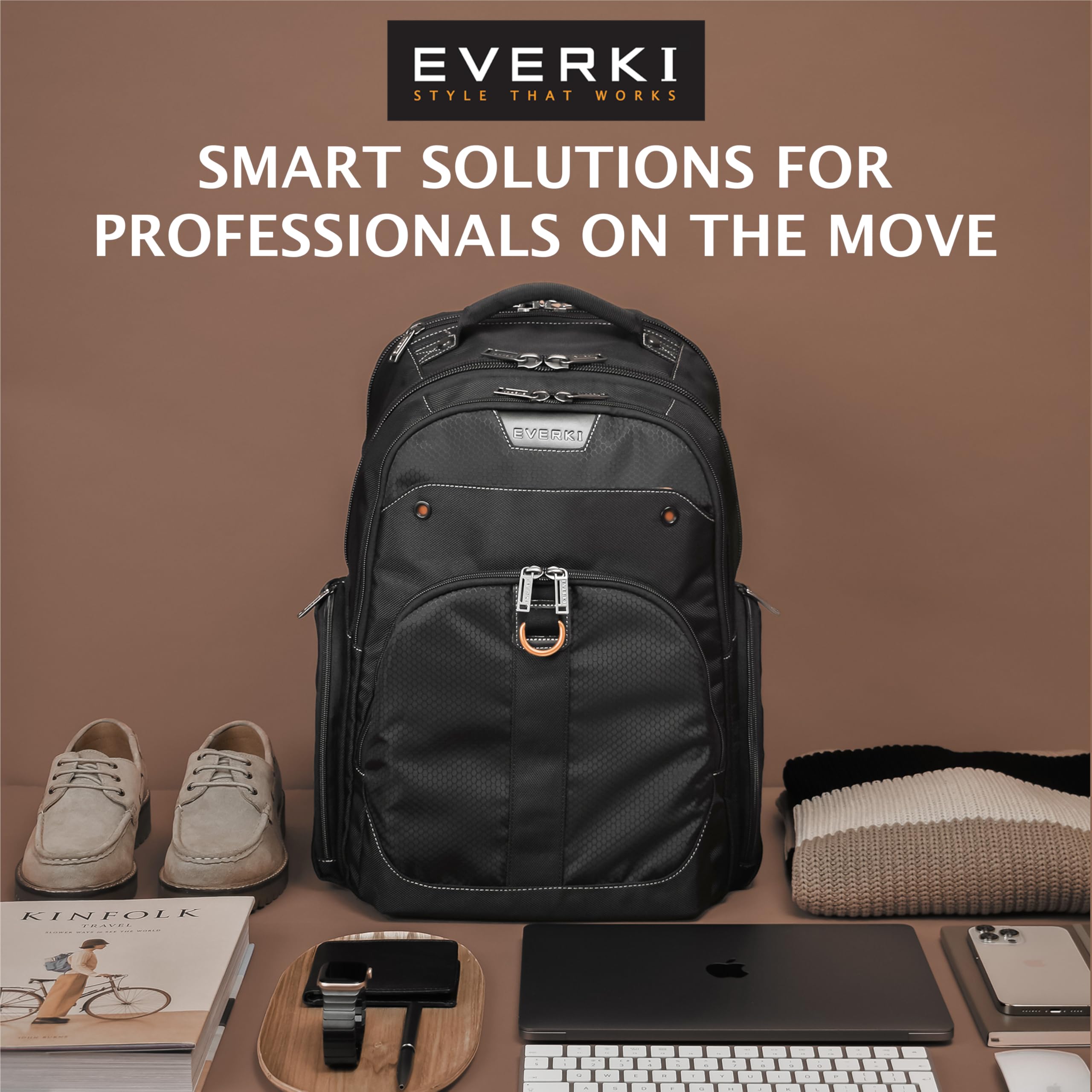 EVERKI Atlas Business Laptop Backpack for Men & Women - 32L Spacious Travel-Friendly Work Backpack with Adjustable 13