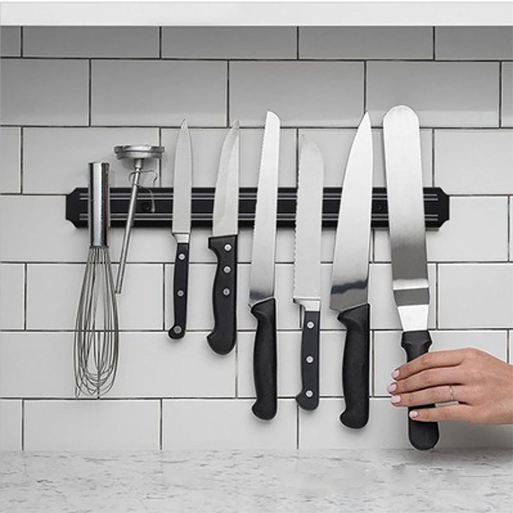 Toshiko Wall Mounted Magnetic Rack - Strong Magnetic Knife Holder, Spice Rack & Organizer for Kitchen, Office, Garage - Space Saving Storage Solution for Utensils, Tools & Accessories