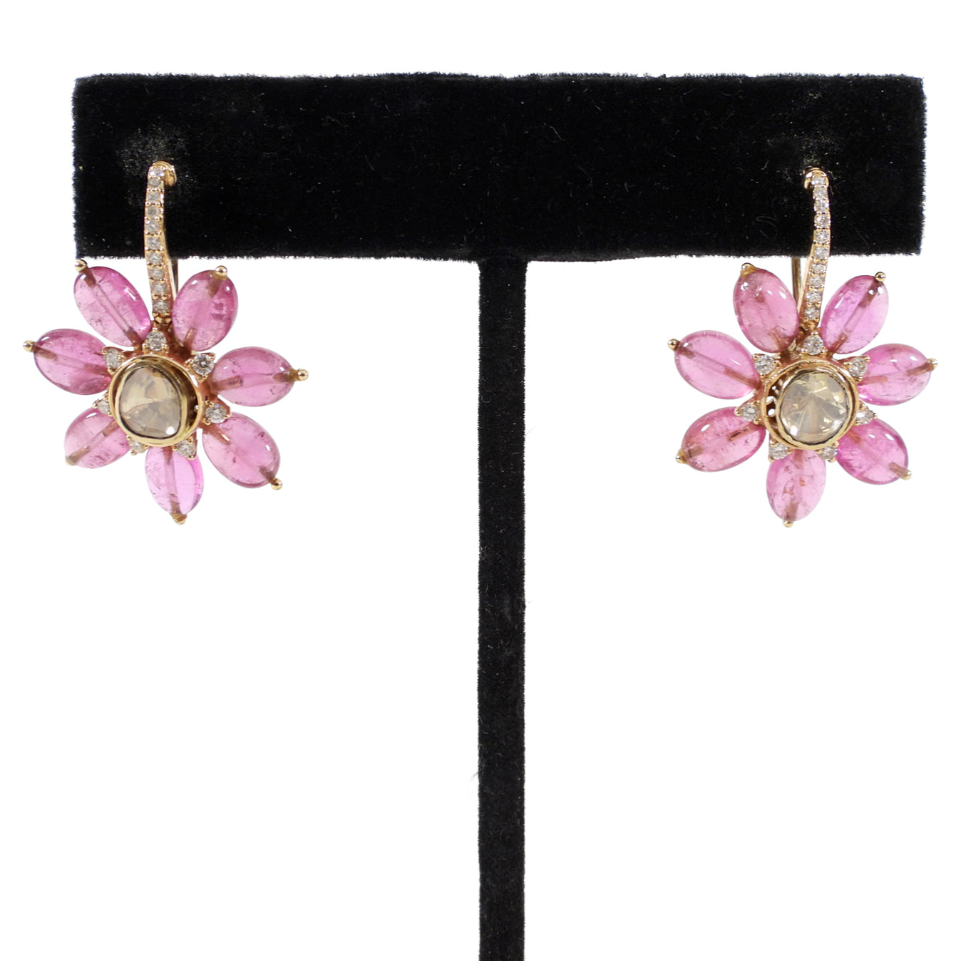 Amrapali Jaipur Gold Ruby Diamond Floral Drop Earrings for Women - Elegant Indian Jewelry for Weddings, Parties & Special Occasions