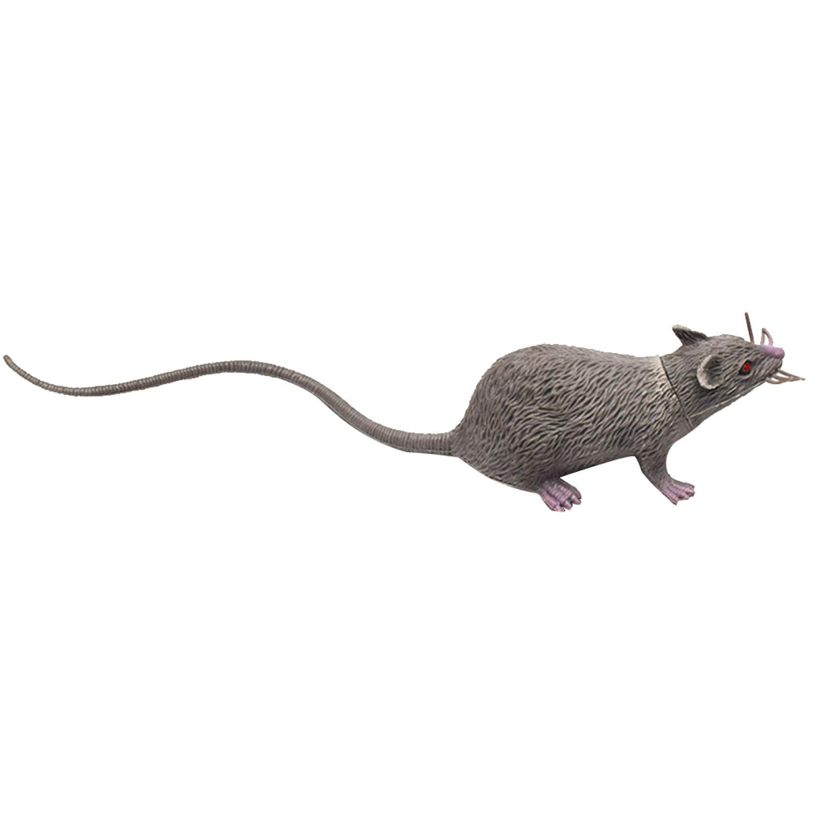 Funny April Fools' Day Prank Toy - Simulation Long Tail Mouse Rat Trick Joke Gift for Men, Women, Adults & Kids - Great for Halloween Party Decorations, Photo Props and Practical Jokes - Gray