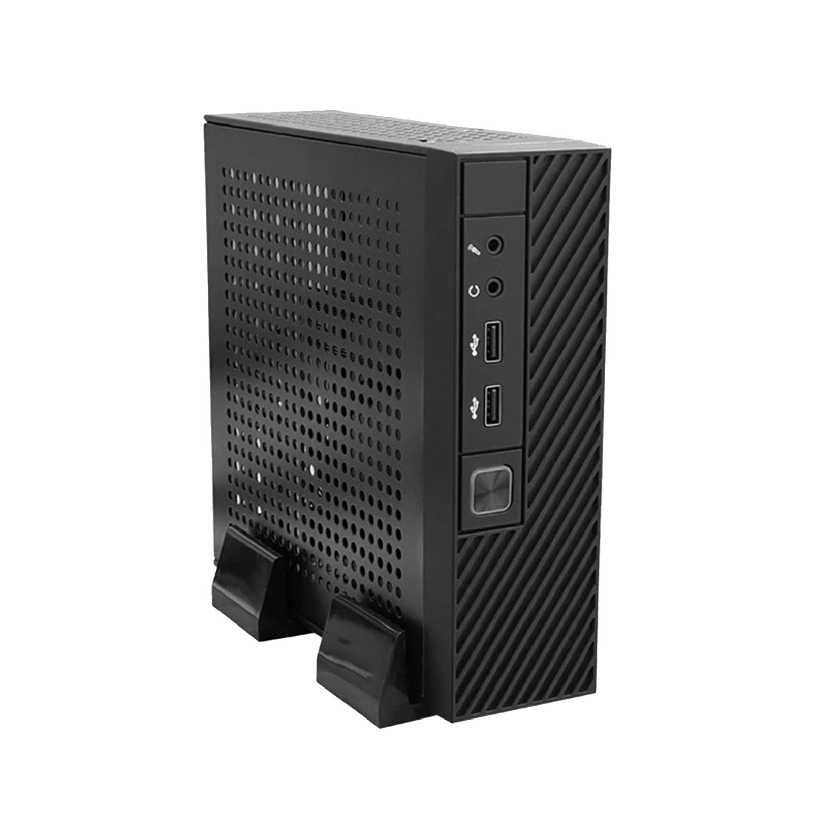 Compact Mini-ITX Computer Case - Lightweight HTPC Chassis with Hanging Bracket & Adjustable Feet | Space-Saving Small Form Factor PC Case for Home Theater, Office & Gaming Setups
