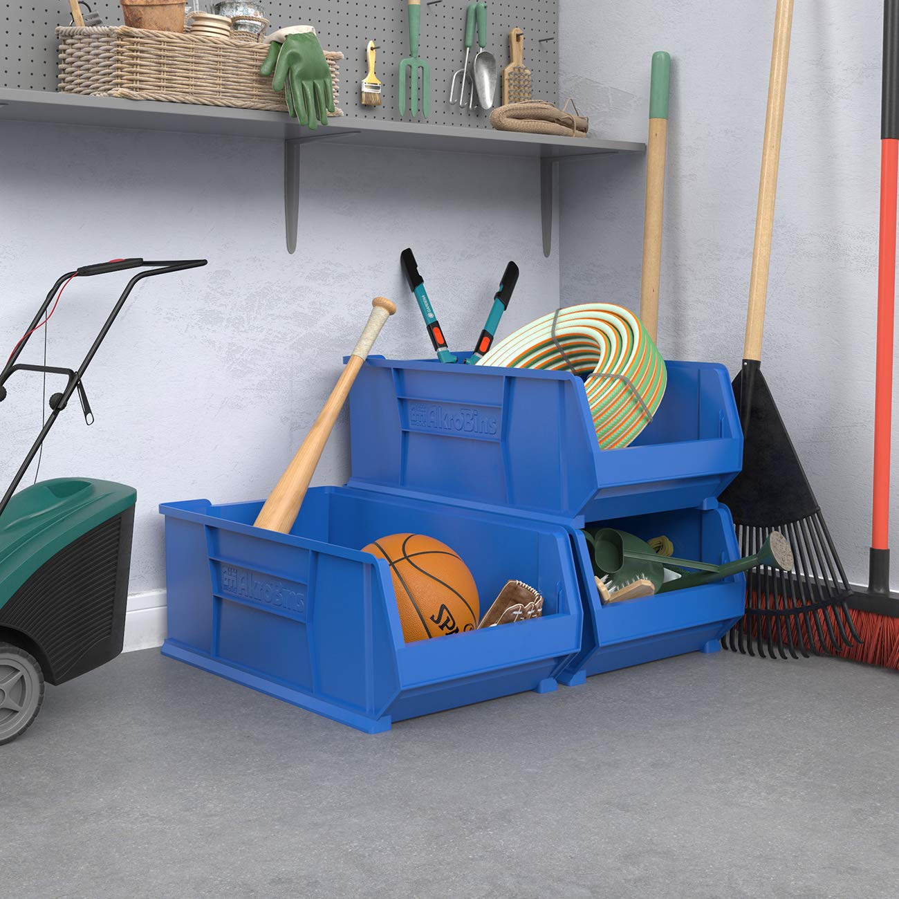 Akro-Mils 30293 Large Plastic Storage Bins - 30