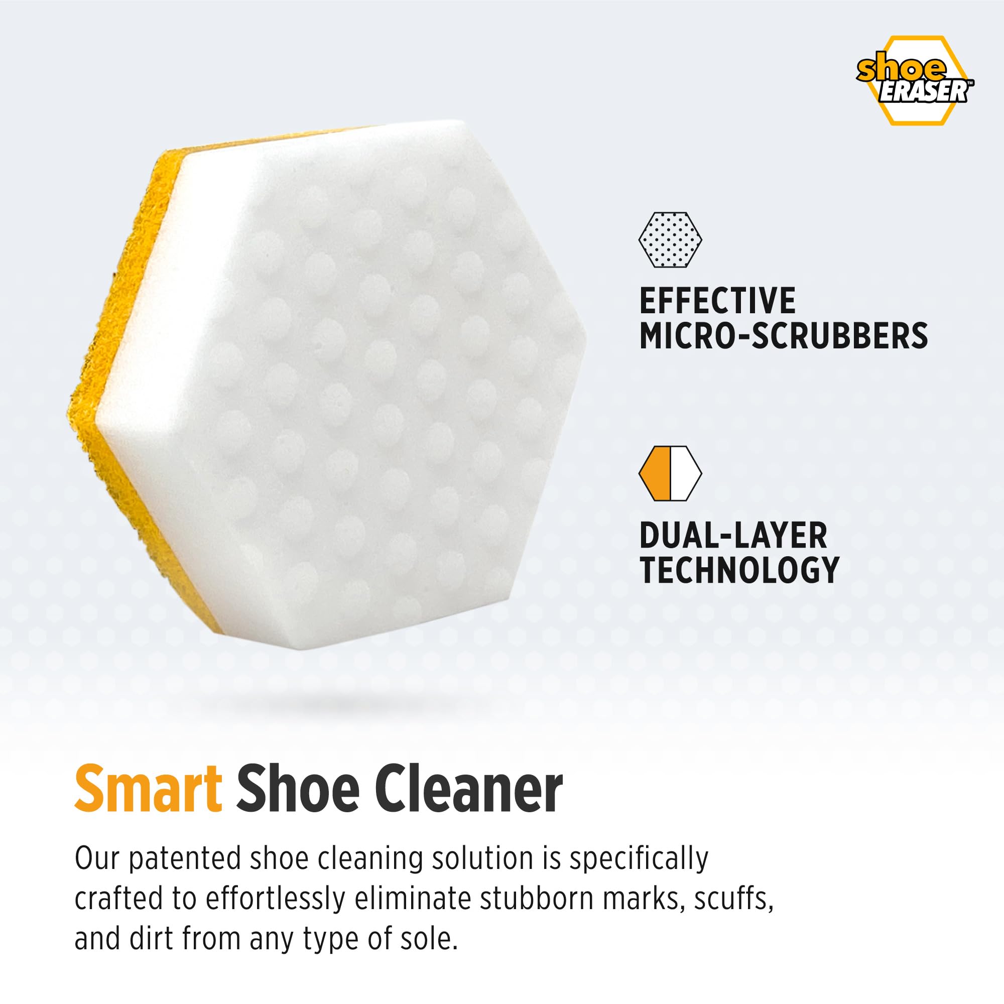 Premium Dual-Sided Shoe Eraser Sponge - Instant Midsole & Sneaker Cleaner for Whitening & Cleaning Shoe Soles (1 Pack) | Disposable Shoe Care Tool for Gym Shoes, Running Sneakers & Casual Footwear
