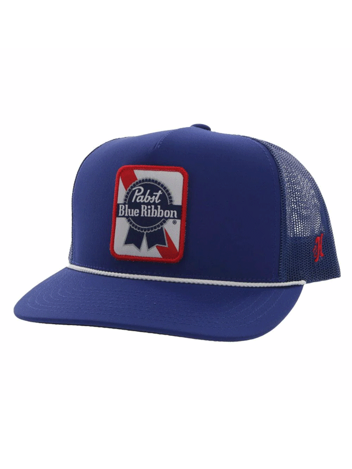Hooey 2274T BL PABST BLUE RIBBON High Profile Snapback Hat - Blue Adjustable Baseball Cap for Men & Women - Perfect for Sports, Casual Wear & Outdoor Activities