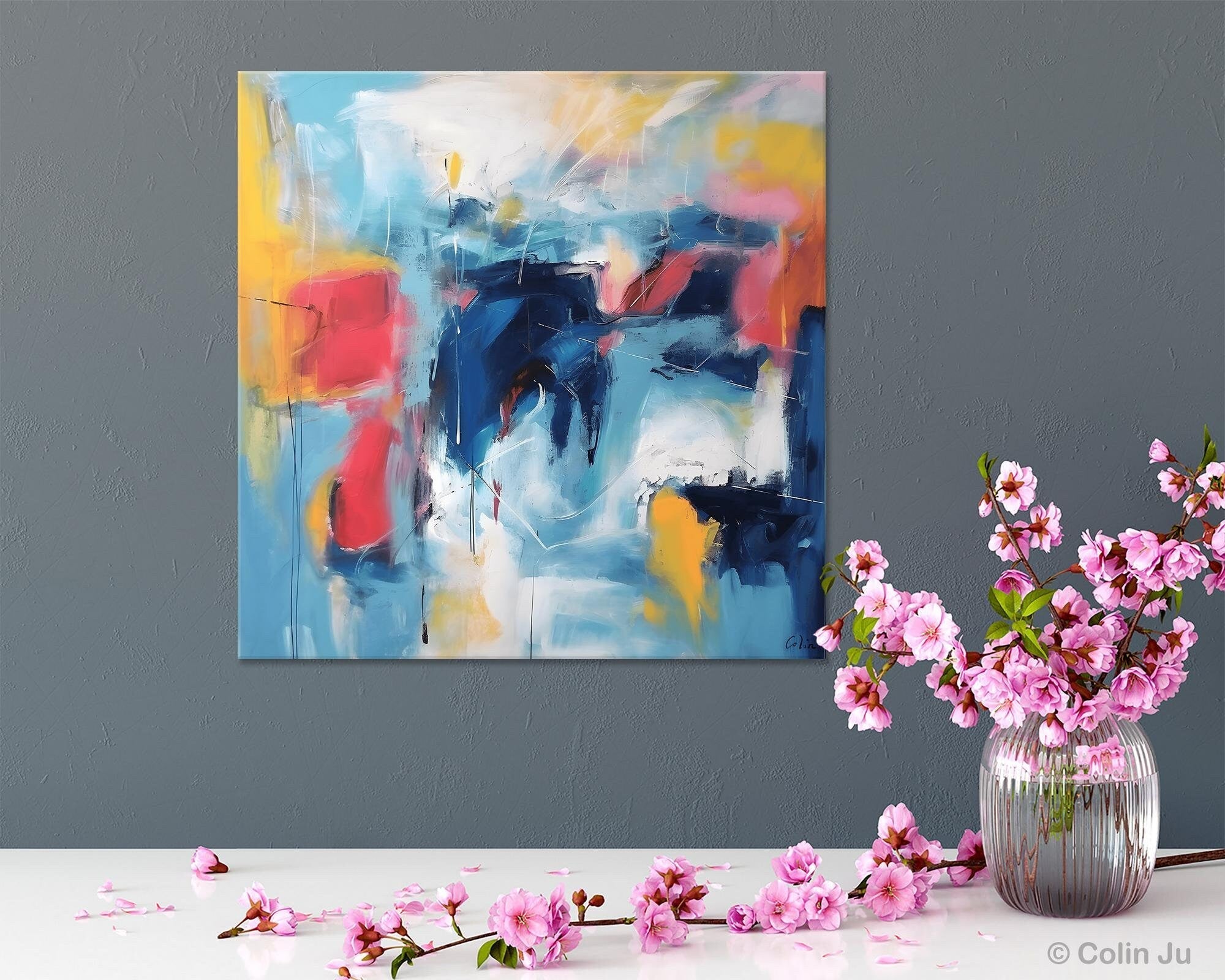 Abstract Paintings for Bedroom Wall Decor | Original Modern Canvas Art | Large Contemporary Acrylic Artwork | Buy Handmade Paintings Online | Perfect for Living Room, Office & Home Interior Design