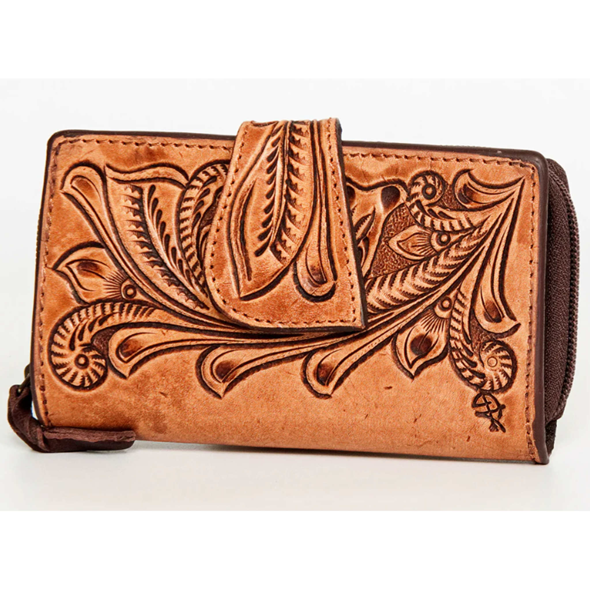 American Darling Genuine Leather Tooled Wallet for Men & Women - Western Style Bifold with RFID Protection - Perfect for Travel, Gifts, and Everyday Use