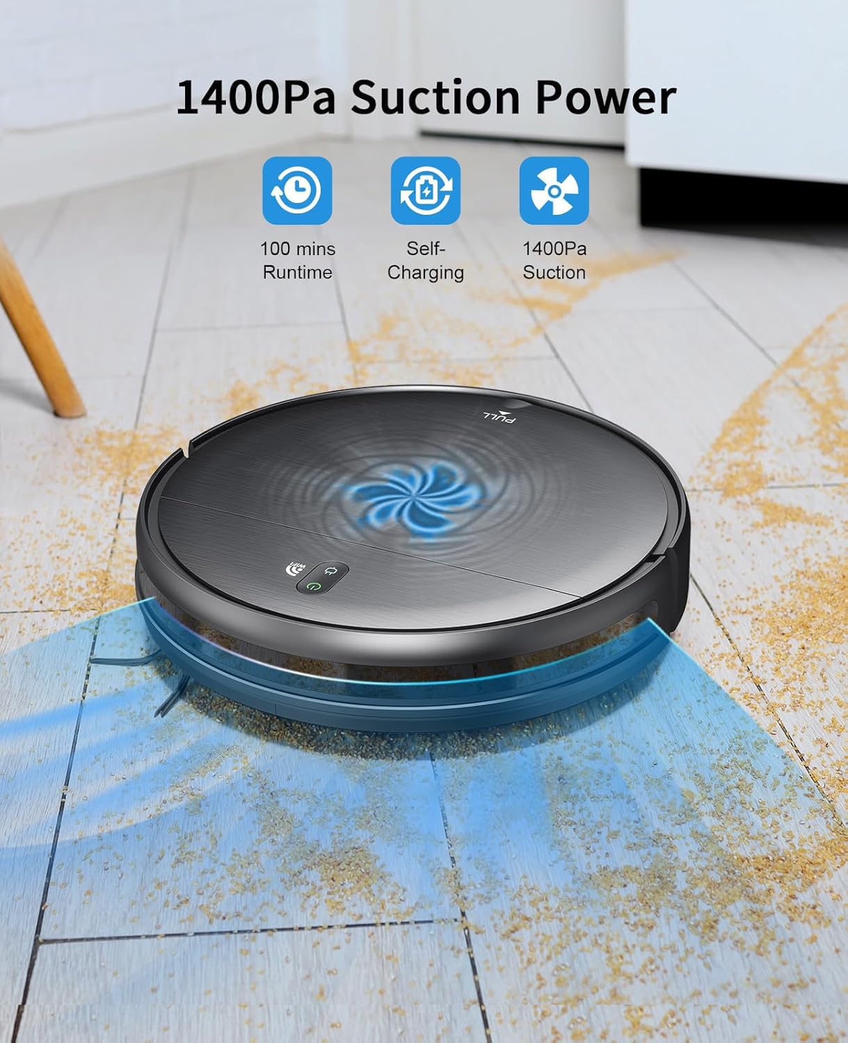 Smart Robot Vacuum Mop Combo - WiFi/App Control for Hard Floors & Pet Hair