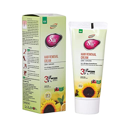 NIMSON SILK PLUS Hair Removal Cream for Dry Skin - 60g (Pack of 3) | Painless & Smooth Hair Removal | Sensitive Skin Friendly | Perfect for Legs, Arms & Bikini Area