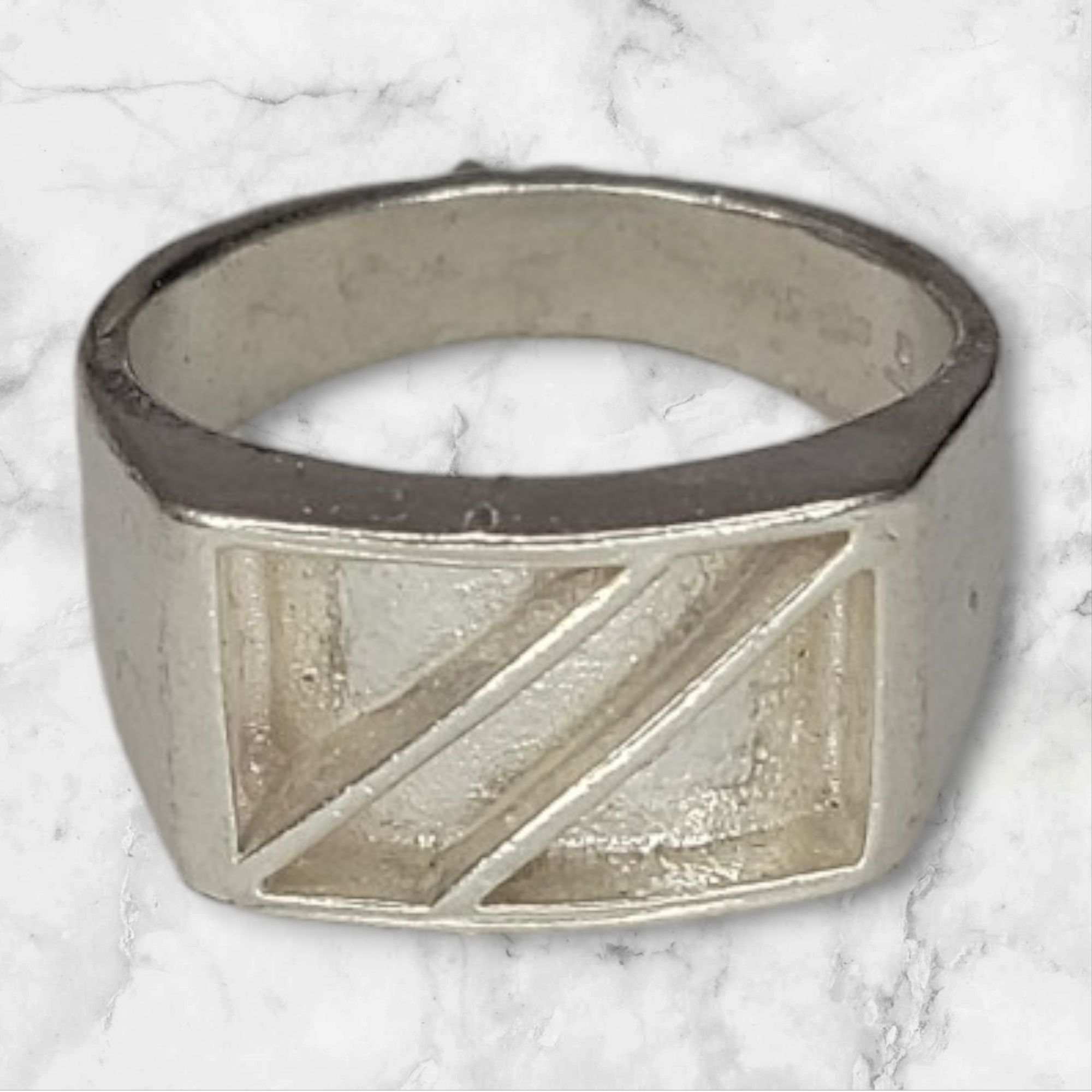Solid Sterling Silver Inlay Rectangle Blank Setting - Rough Cast DIY Jewelry Making, Empty Ring for Carving & Engraving - Size 7-12 for Silversmiths & Jewelry Designers | Perfect for Custom Rings, Wedding Bands & Handmade Jewelry Creations