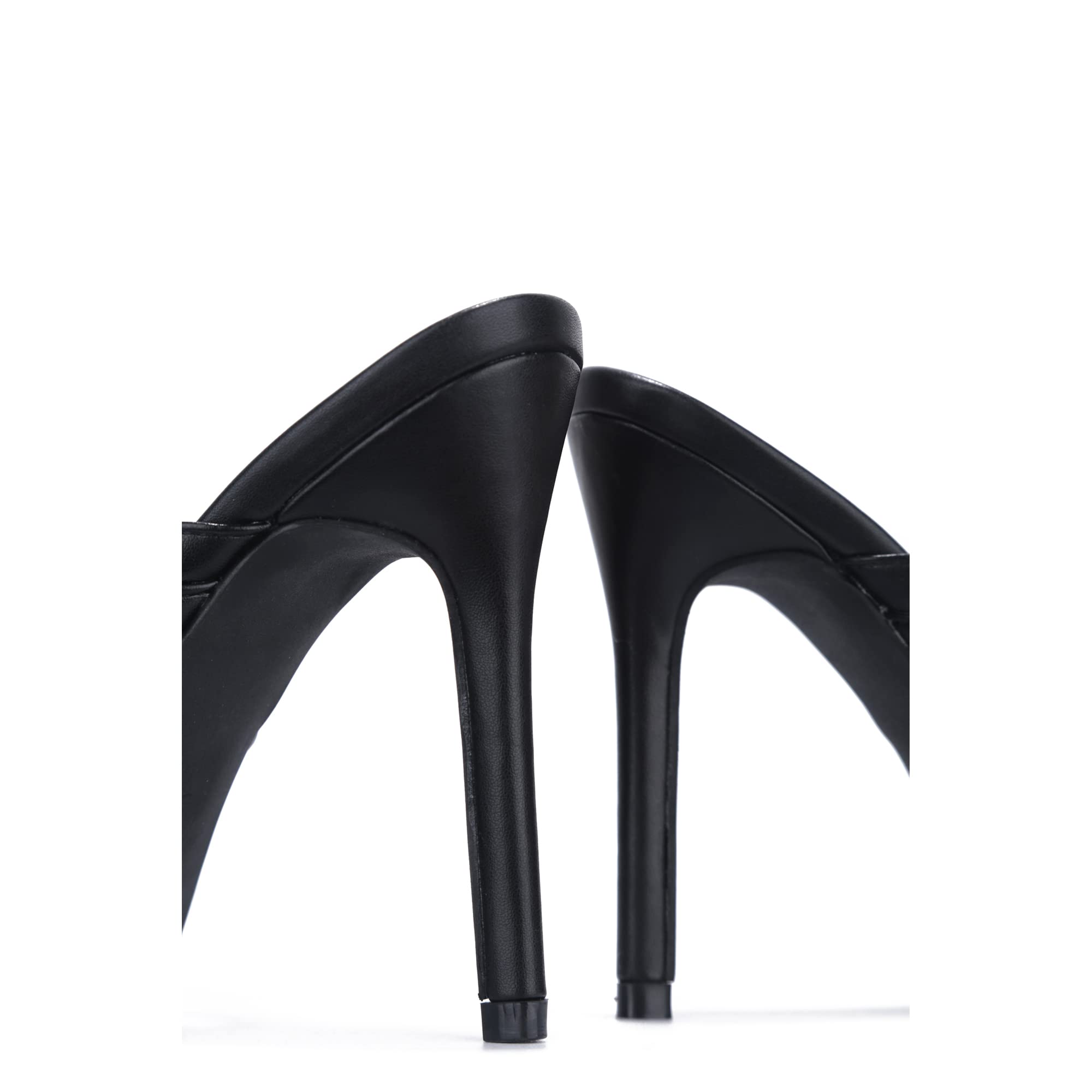 Cape Robbin Dejavu Sexy Stiletto High Heels for Women - Square Open Toe Pump Shoes, Black Size 7.5 | Perfect for Night Out, Party, Wedding & Special Occasions