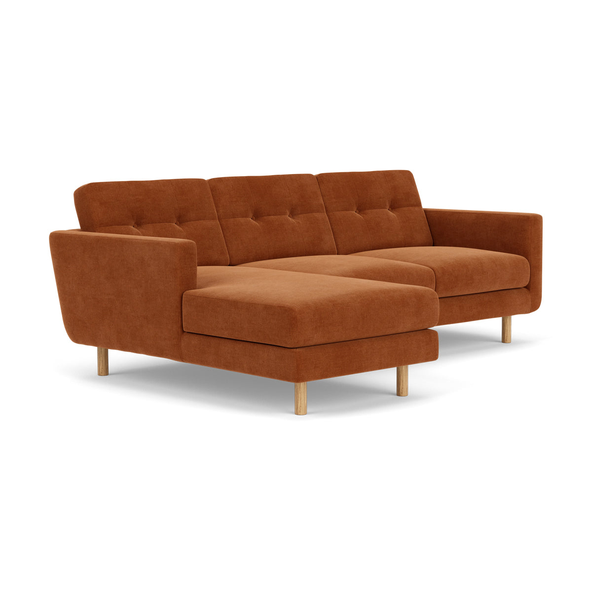 Conrad Fabric Left Chaise Sofa - Modern L-Shaped Sectional Couch with Reversible Chaise Lounge for Living Room, Apartment & Home Theater Comfortable Seating
