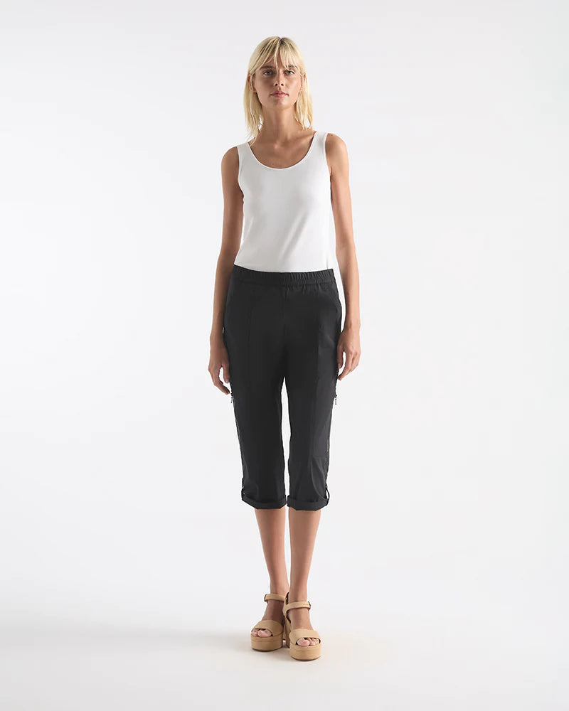 Cropped Zip Cargo Pants French Navy - Stylish & Comfortable Cargo Pants for Women, Outdoor Adventures & Casual Wear