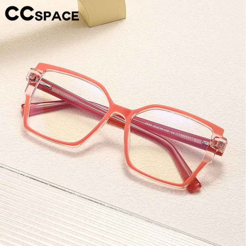 CCspace Women's Full Rim Square Cat Eye Polycarbonate Eyeglasses Frame 301332 - Stylish & Lightweight for Work, Reading & Fashion Accessories
