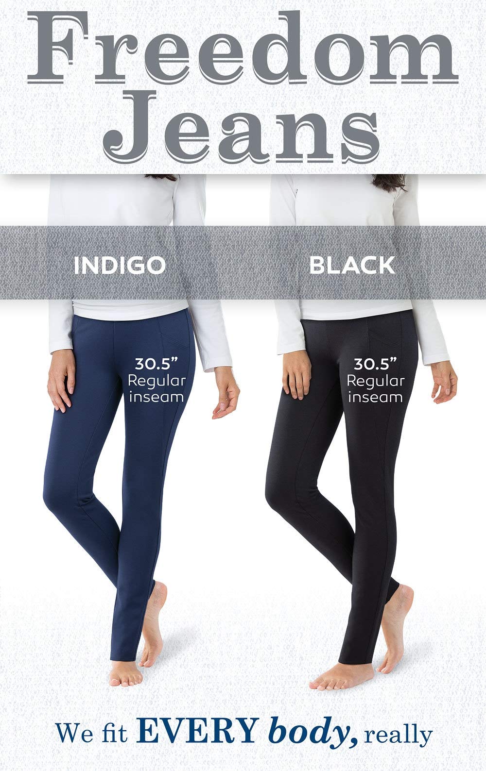Women's Black PajamaJeans Yoga Pants - Comfortable Stretchy Dress Pants for Yoga, Lounge & Work | Perfect for Workout, Office & Relaxing at Home