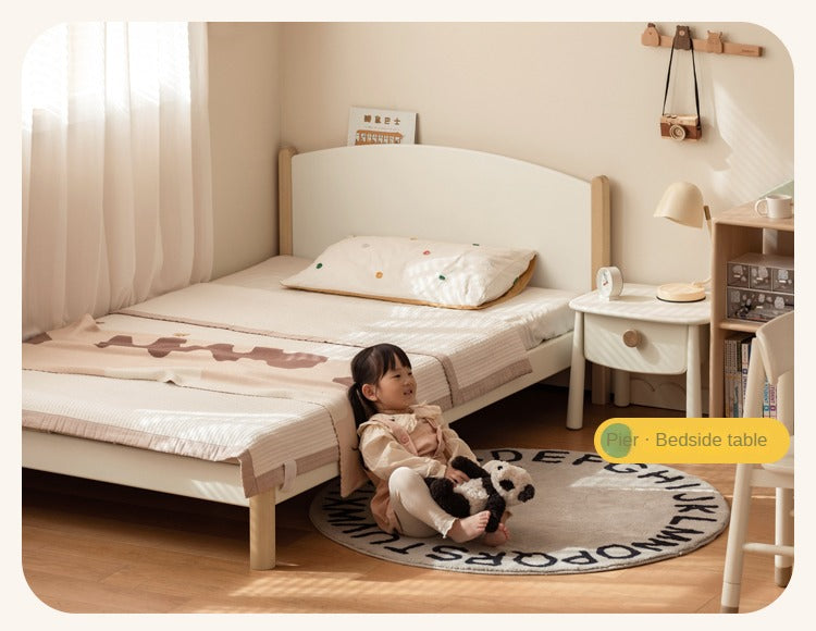 Solid Poplar Wood Kids Bed Frame - White - Durable & Safe for Toddler & Children's Bedroom, Nursery, or Guest Room