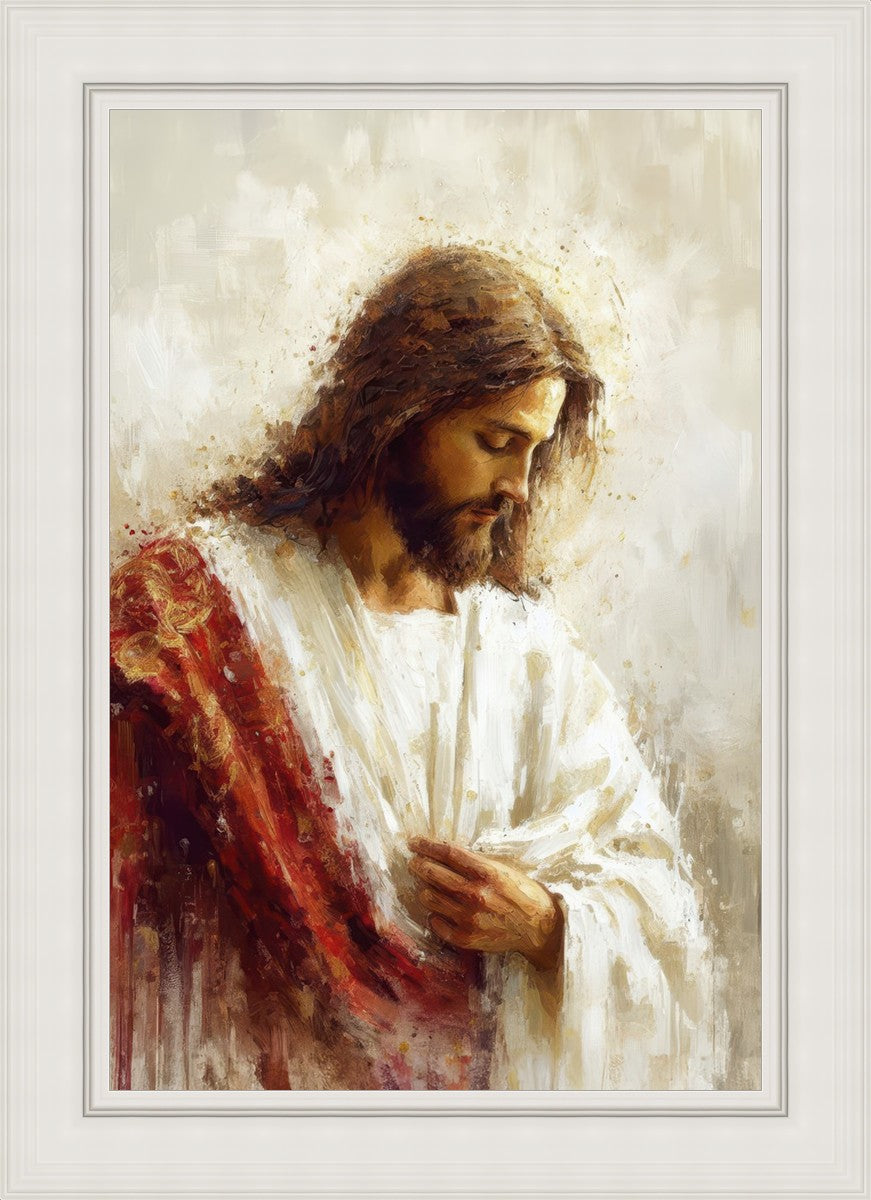 Jesus Christ in Red Robes - Religious Wall Art for Home & Church Decor - Perfect for Prayer Rooms, Sunday Schools & Christian Gifts