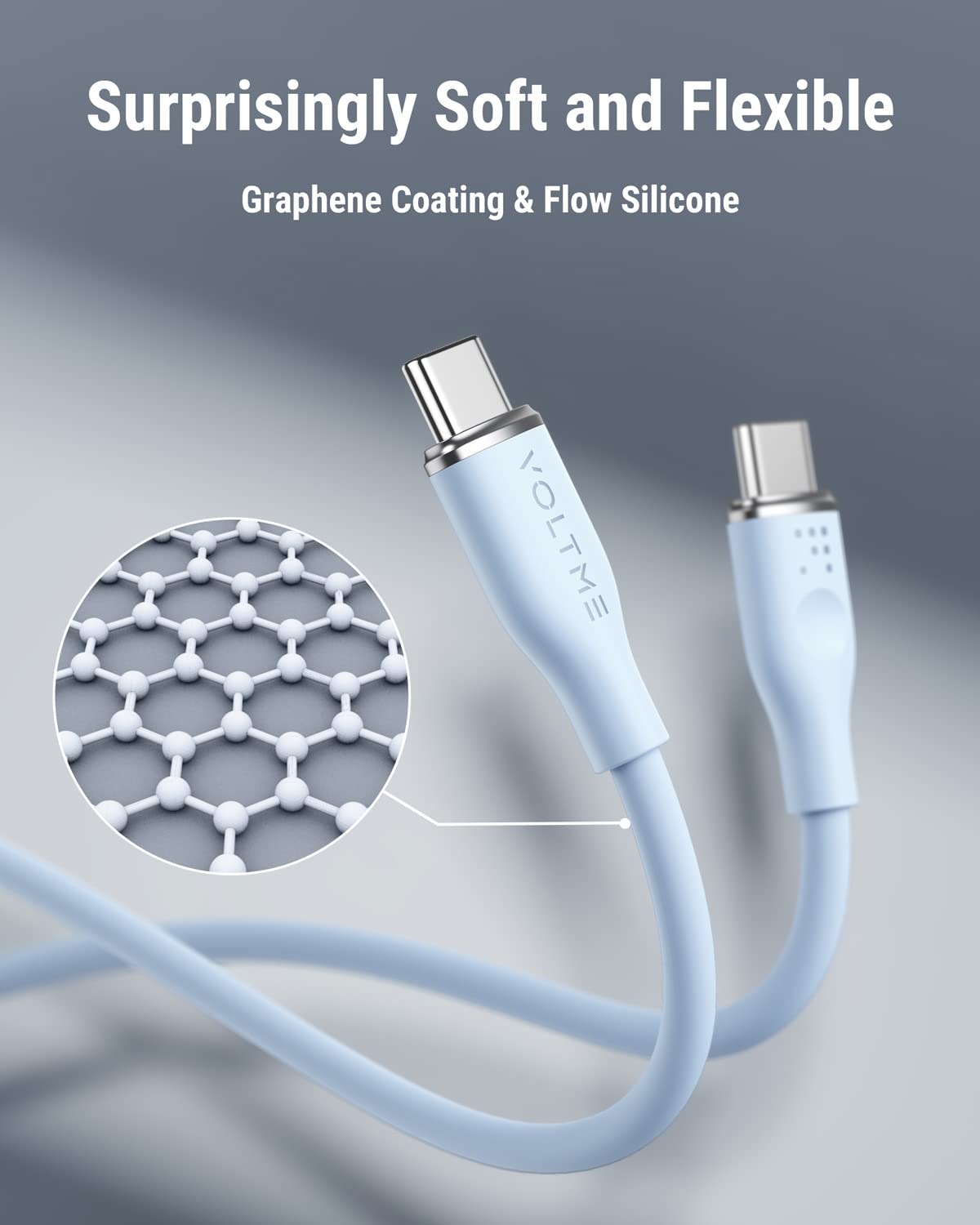 VOLTME 100W USB C to USB C Fast Charging Cable 3.3ft/1M with E-Marker - PD Compatible for MacBook Pro 2020/2021, iPad Pro/Air, iPhone 14 Pro Max, Galaxy S21, Pixel, Nintendo Switch - Perfect for Travel, Office & Home Charging (Blue)