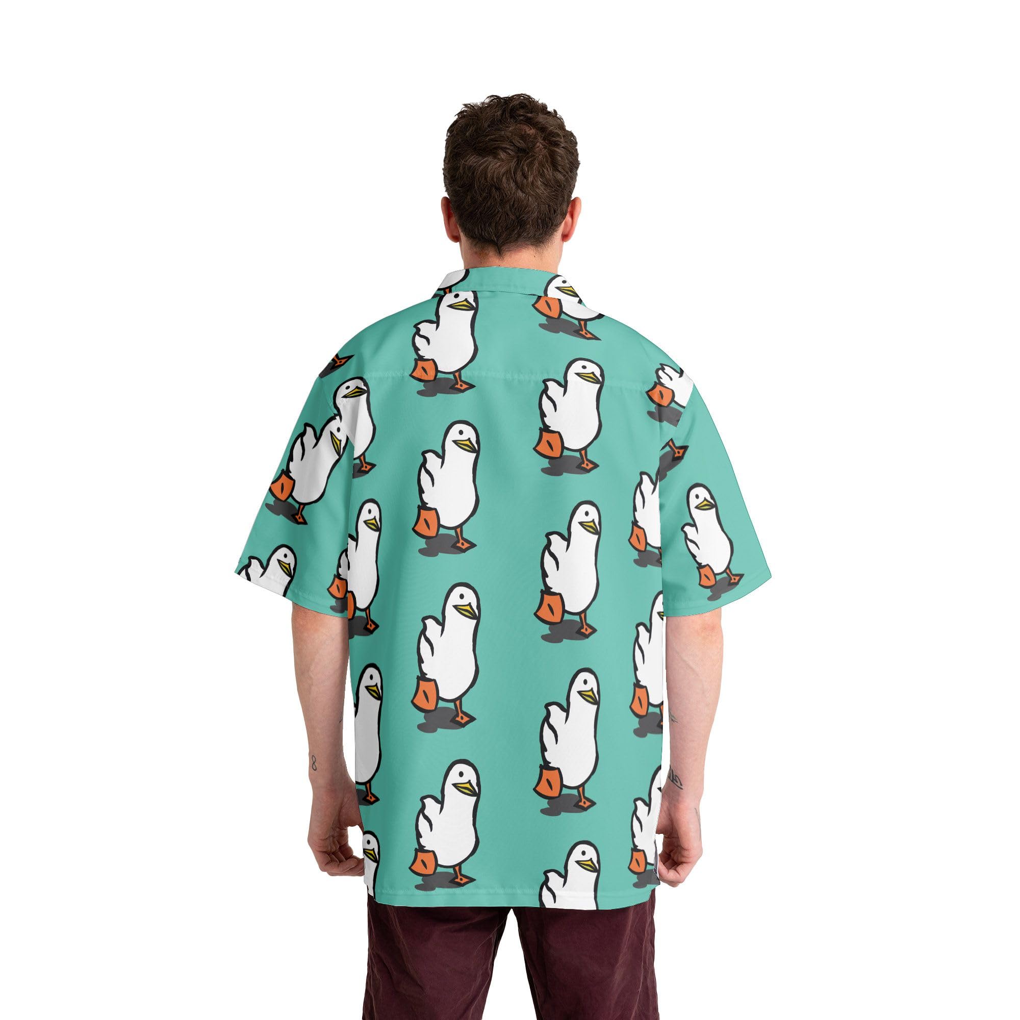 Funny Duck Shirts for Men - Cute Duck Print Casual Short Sleeve Hawaiian Shirts | Trendy Summer Beachwear & Party Outfit