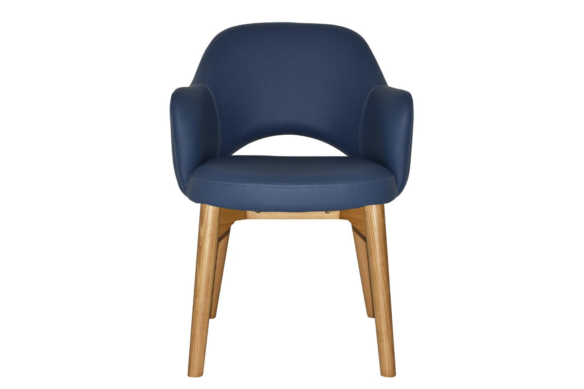EZ Hospitality Cairo Indoor Armchair with Light Oak Timber Base - 4-Leg Modern Dining Chair for Living Room, Bedroom & Office