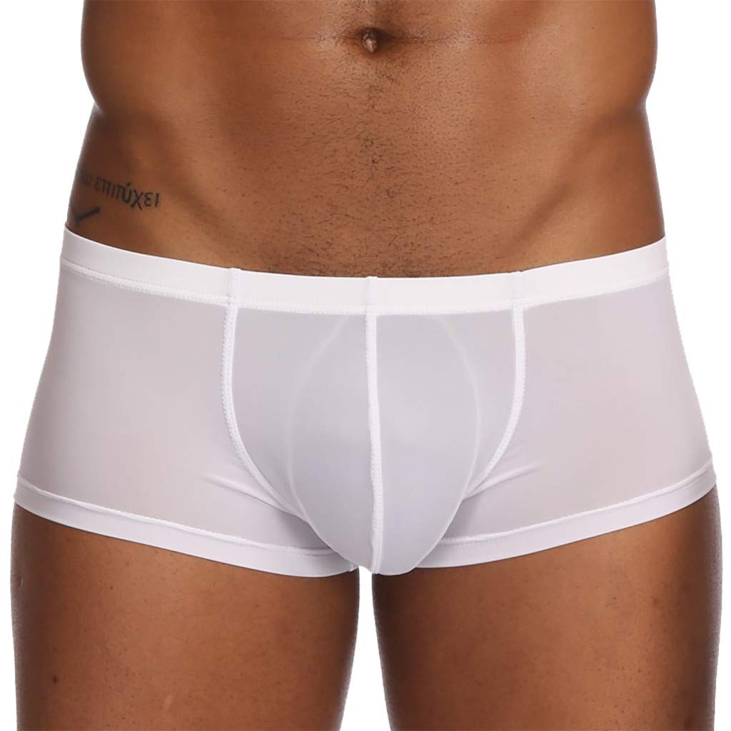 Sexy Men's Thong Underwear - Soft Breathable Ice Silk Boxer Briefs with Pouch Support - 3 Pack for Comfort & Style - Perfect for Gym, Sleep & Everyday Wear
