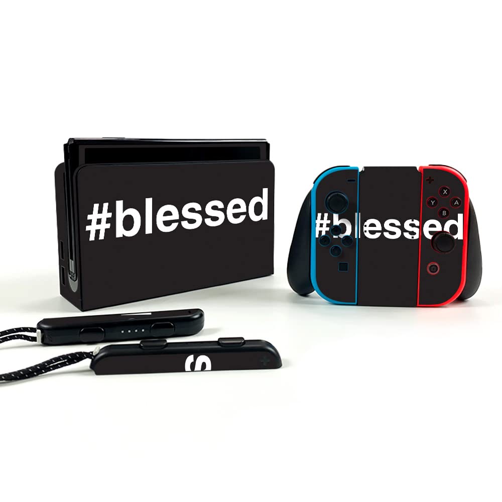 MightySkins Vinyl Decal Wrap Cover for Nintendo Switch OLED - Blessed Design | Protective & Durable Skin | Easy to Apply & Remove | Made in USA | Perfect for Gaming, Travel & Personalization